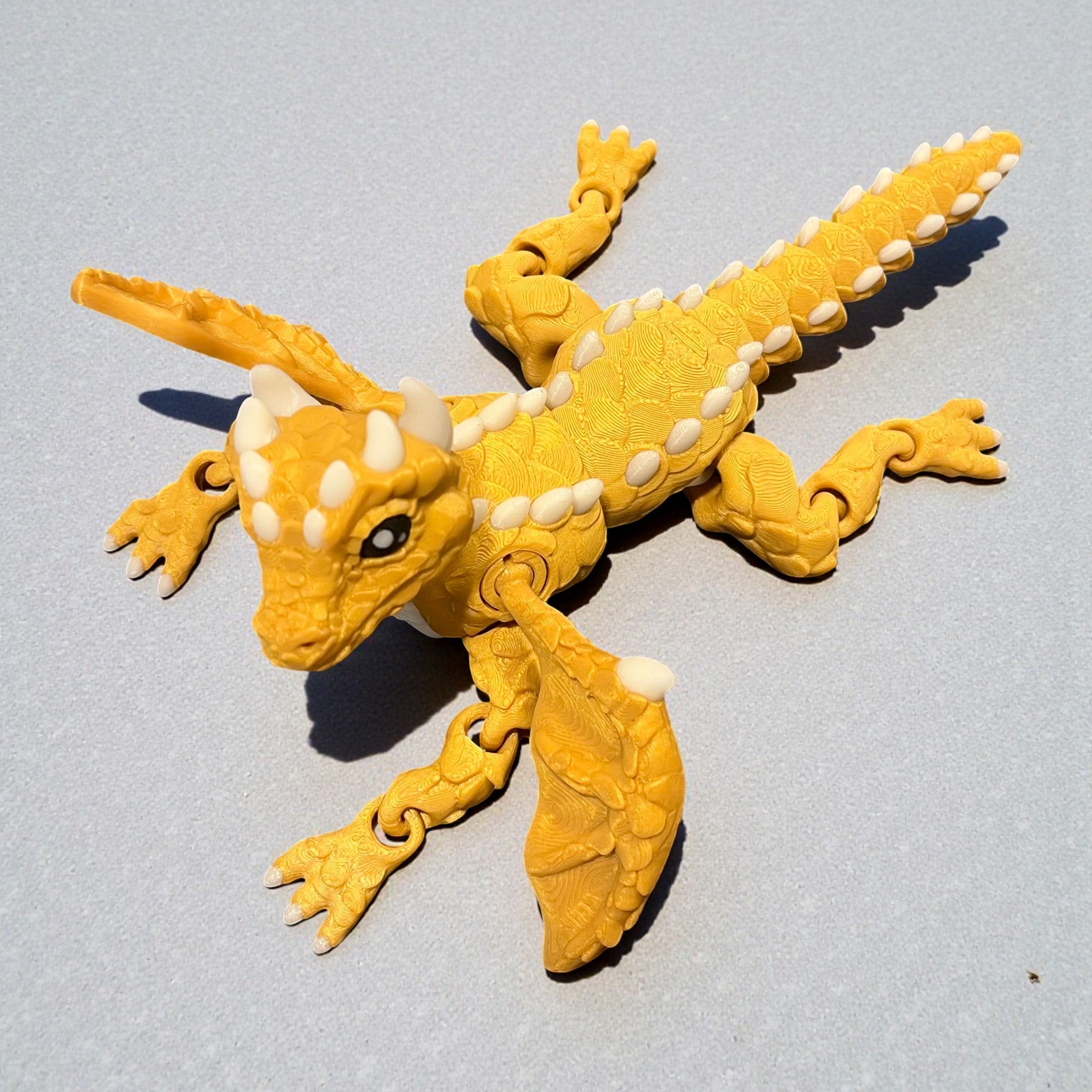 Goldy the Golden Dragon – Majestic Articulated Fantasy Collectible – view 3 | Wigglix