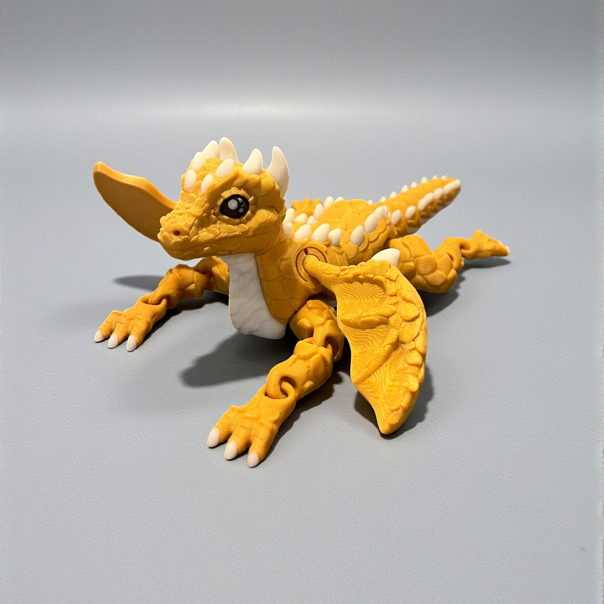 Goldy the Golden Dragon – Majestic Articulated Fantasy Collectible – view 4 | Wigglix