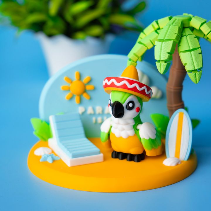 Parrot Paradise Island Playset – Articulated Parrot Collectible Set | Wigglix