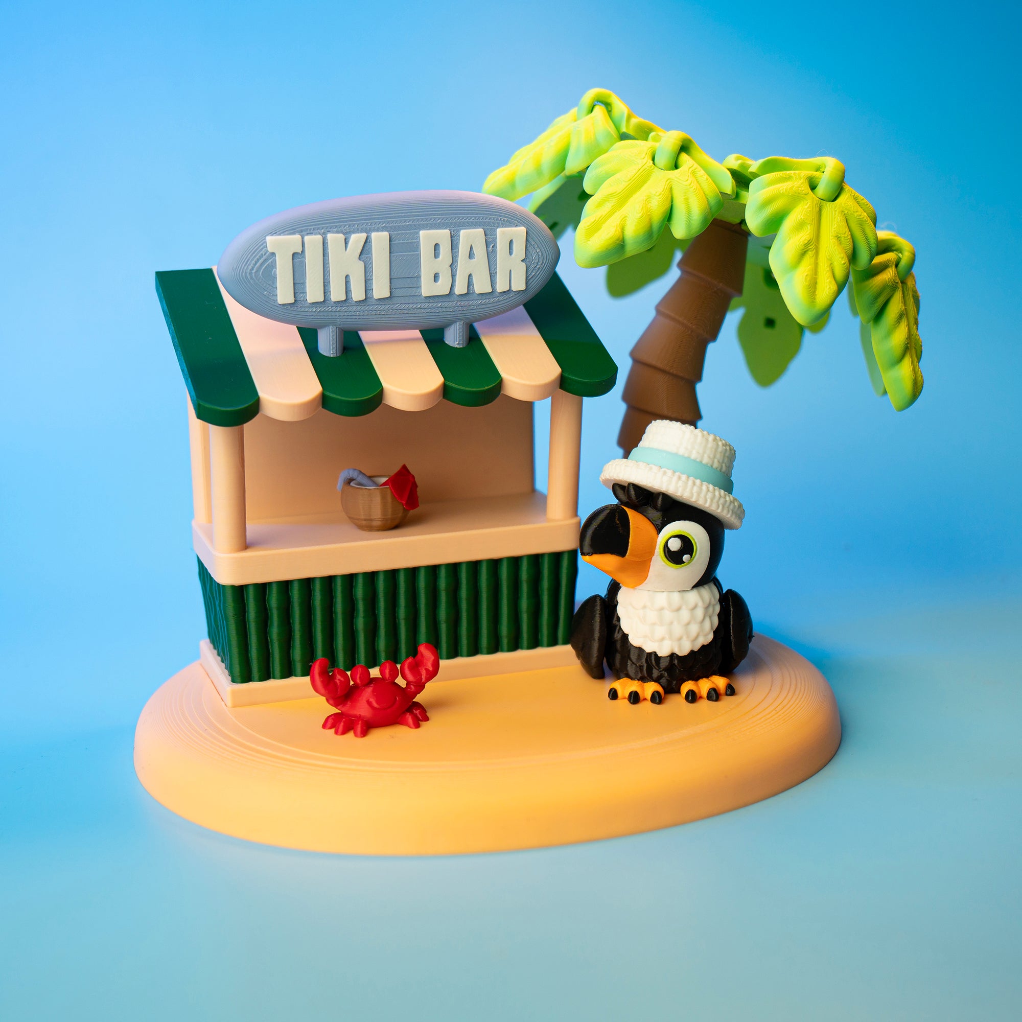 Tiki Bar & Toucan Playset – Tropical Island Collectible Set | Wigglix