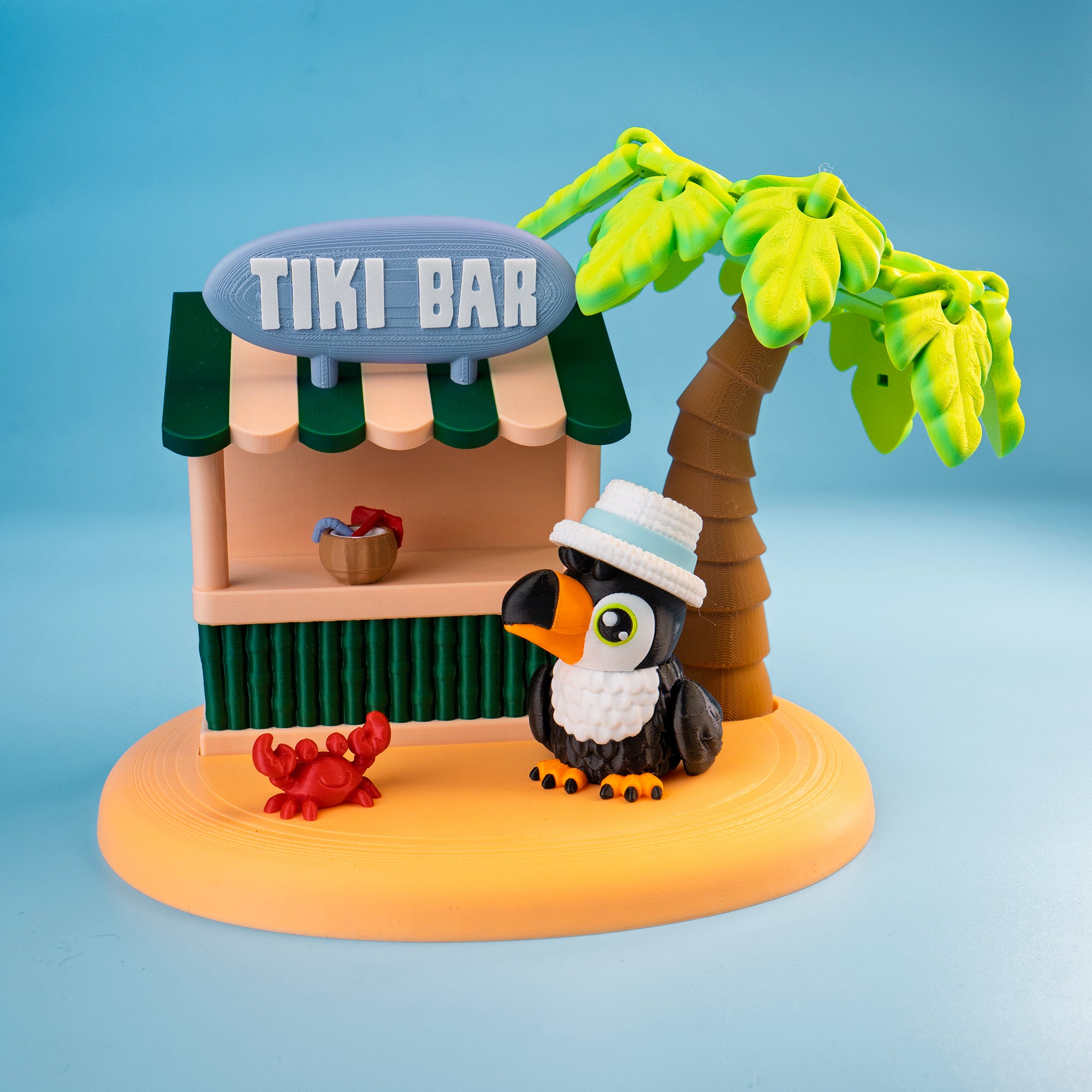 Tiki Bar & Toucan Playset – Tropical Island Collectible Set | Wigglix