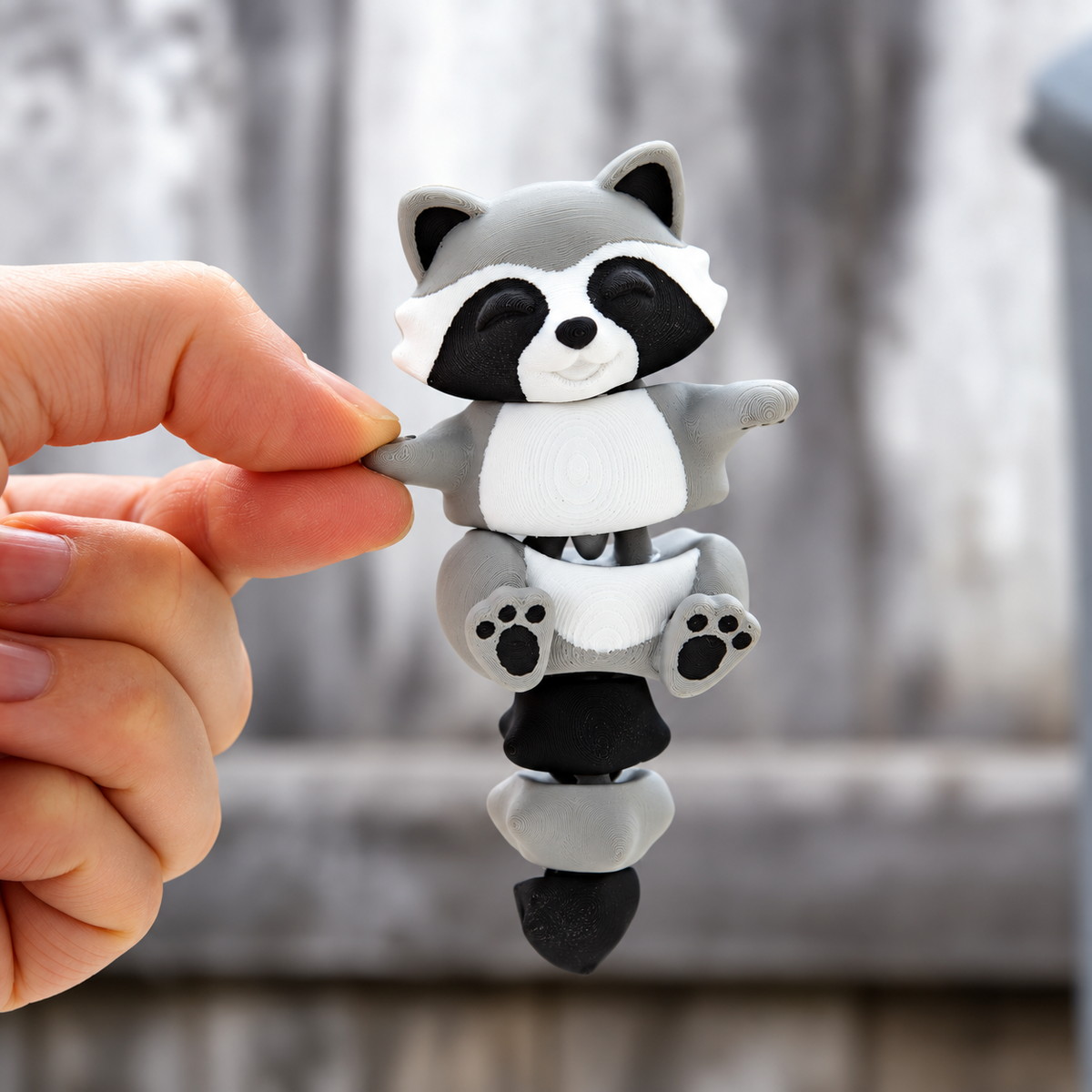 Bandit the Flexi Raccoon – Magnetic Hand-Holding Buddy