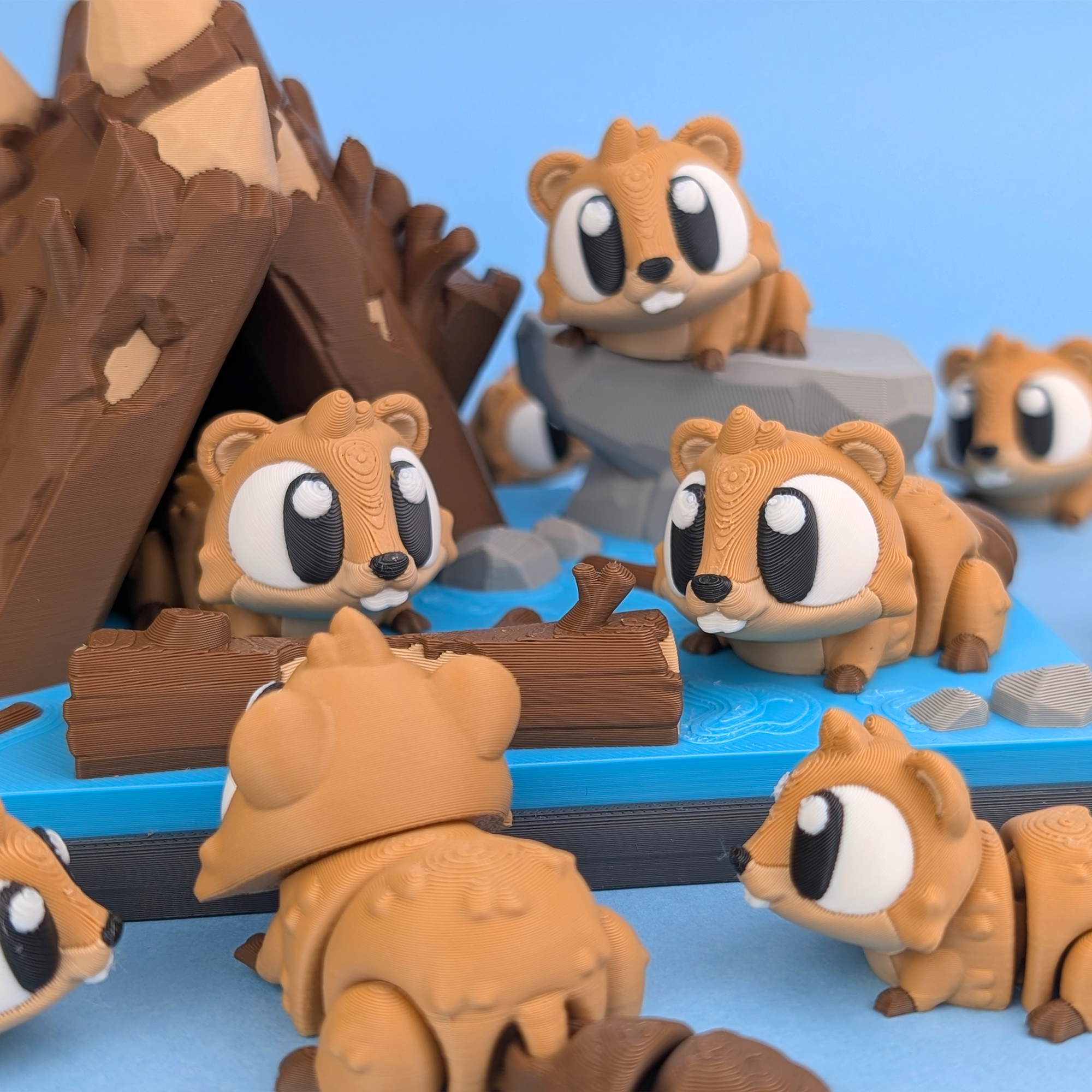 Flexi Beaver & River Hut Playset – view 4 | Wigglix