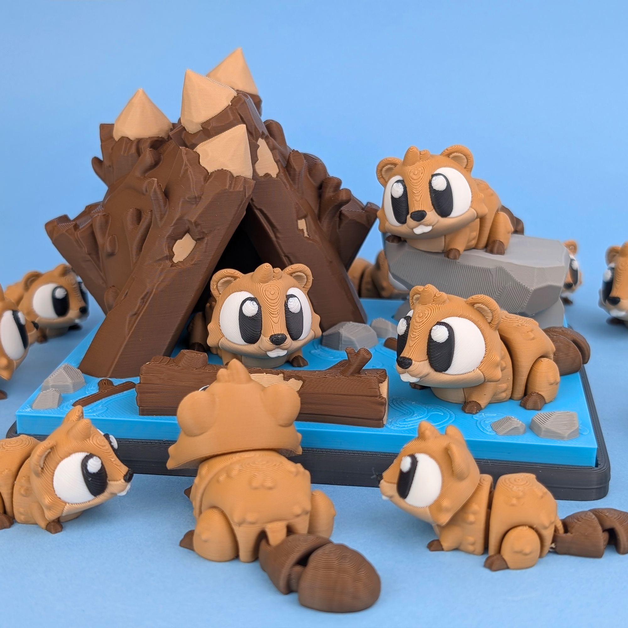 Flexi Beaver & River Hut Playset