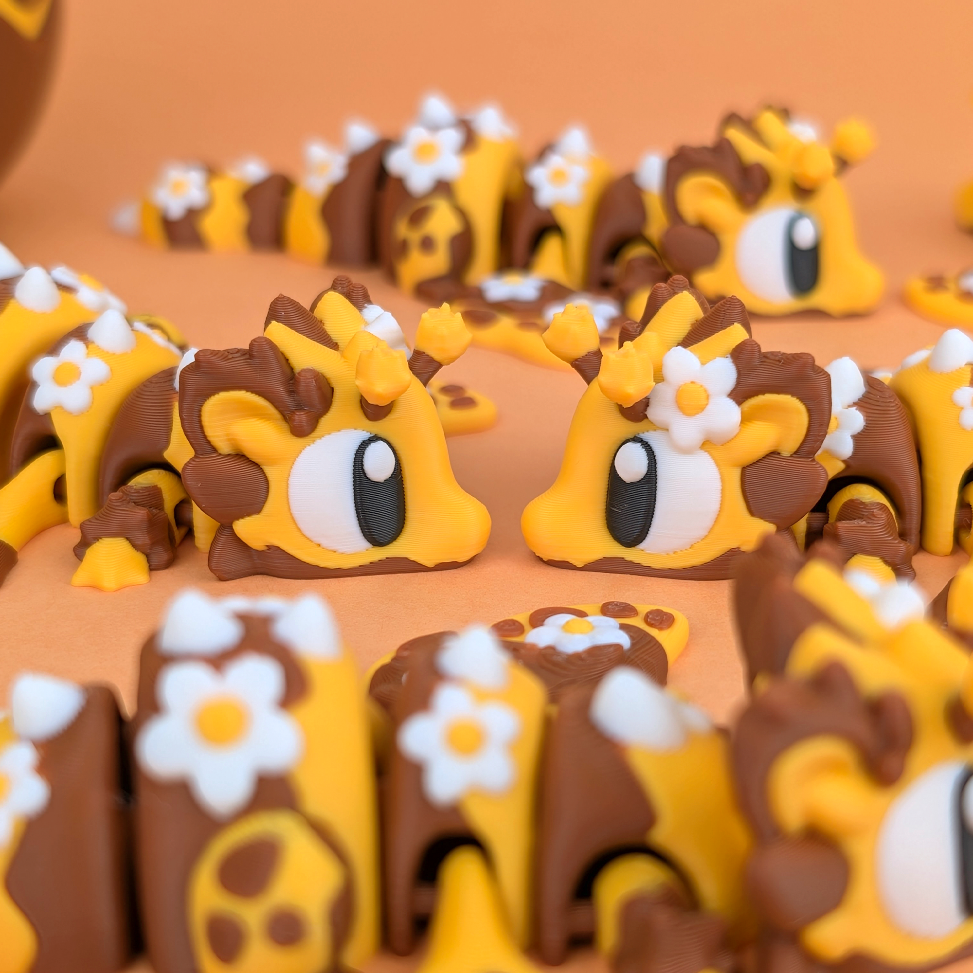 Bee Mini Dragon Trio & Honey Egg – Adorable Articulated Fantasy Set – view 2 | Wigglix