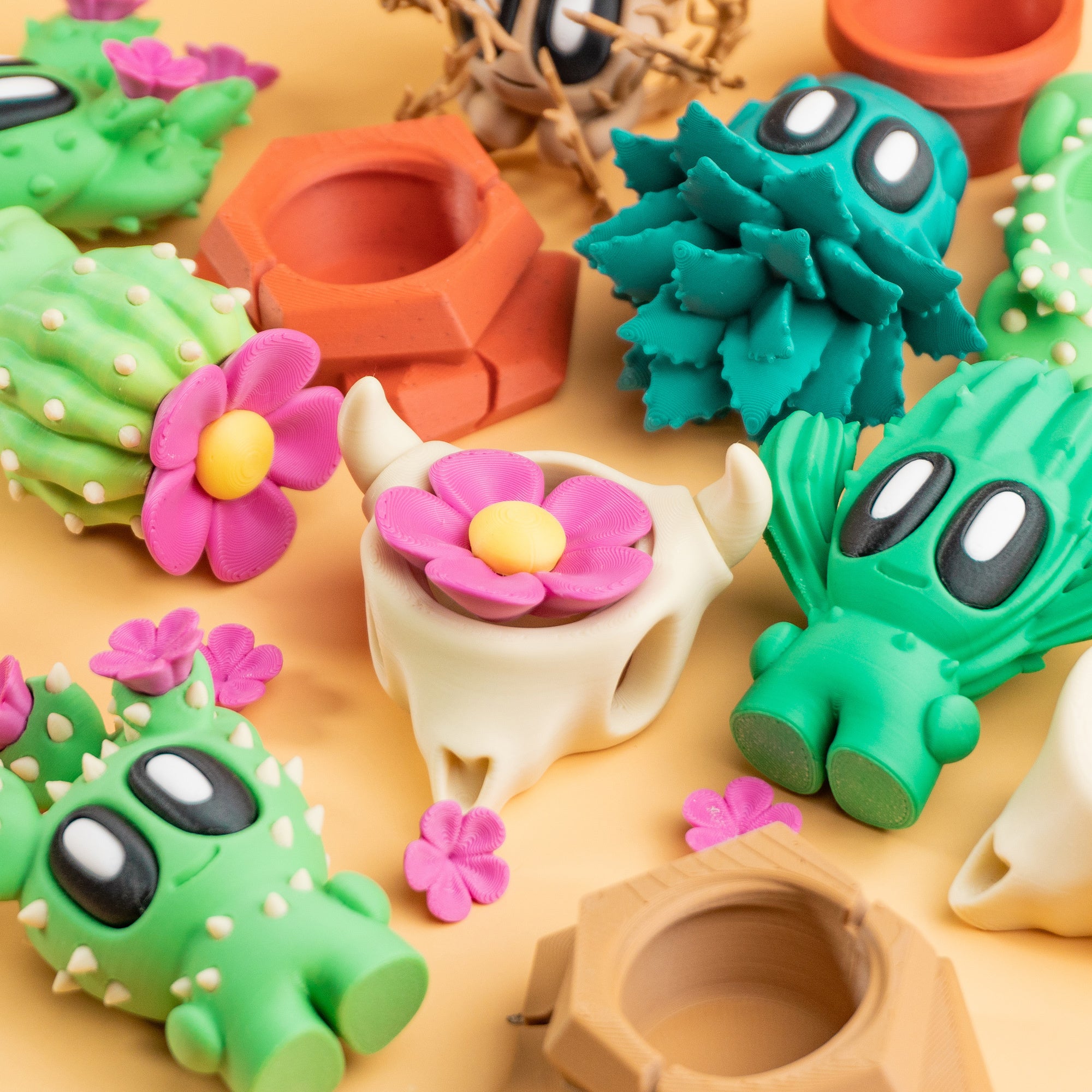 Blob Verse Desert Plants – Articulated Cactus & Succulent Set | Wigglix