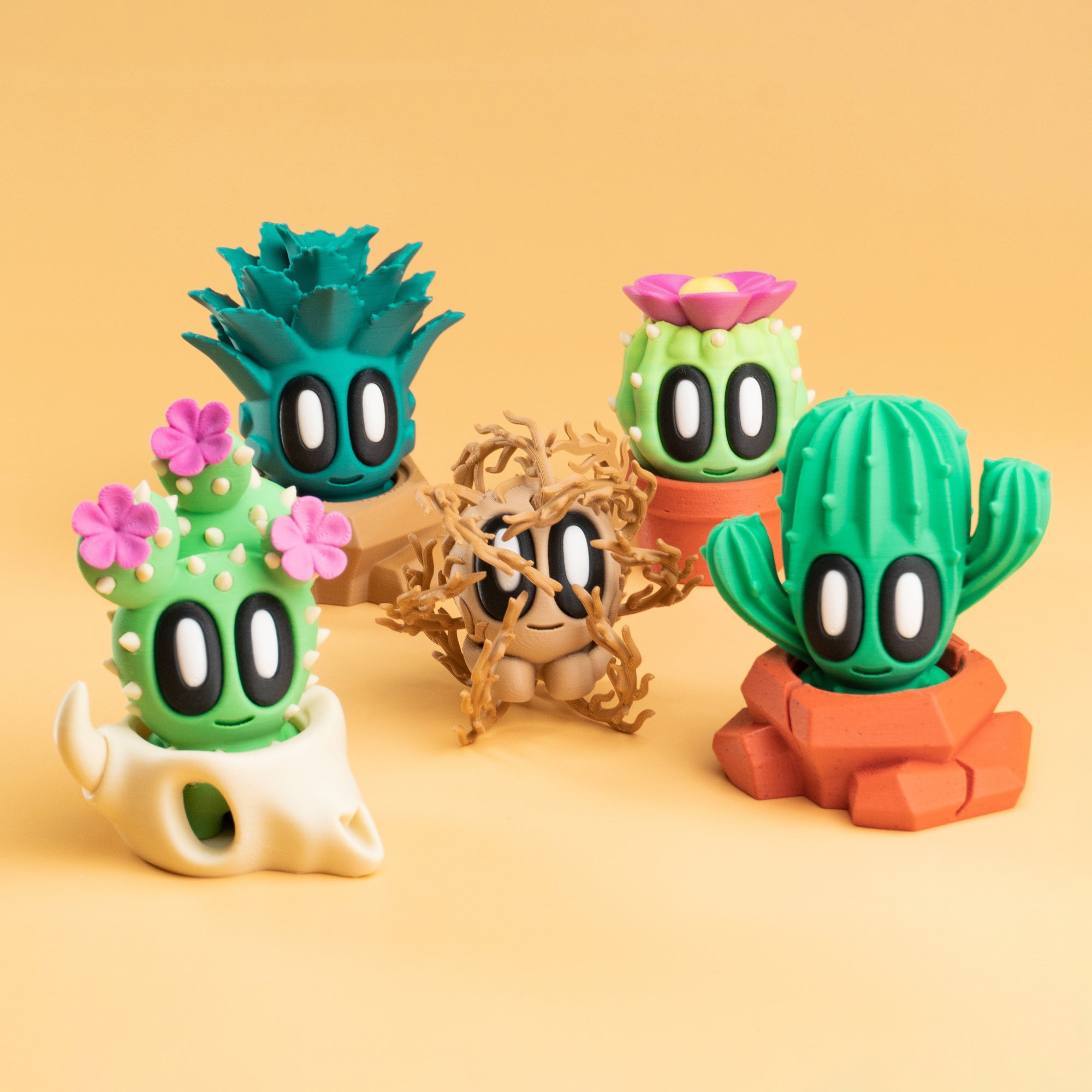Blob Verse Desert Plants – Articulated Cactus & Succulent Set | Wigglix
