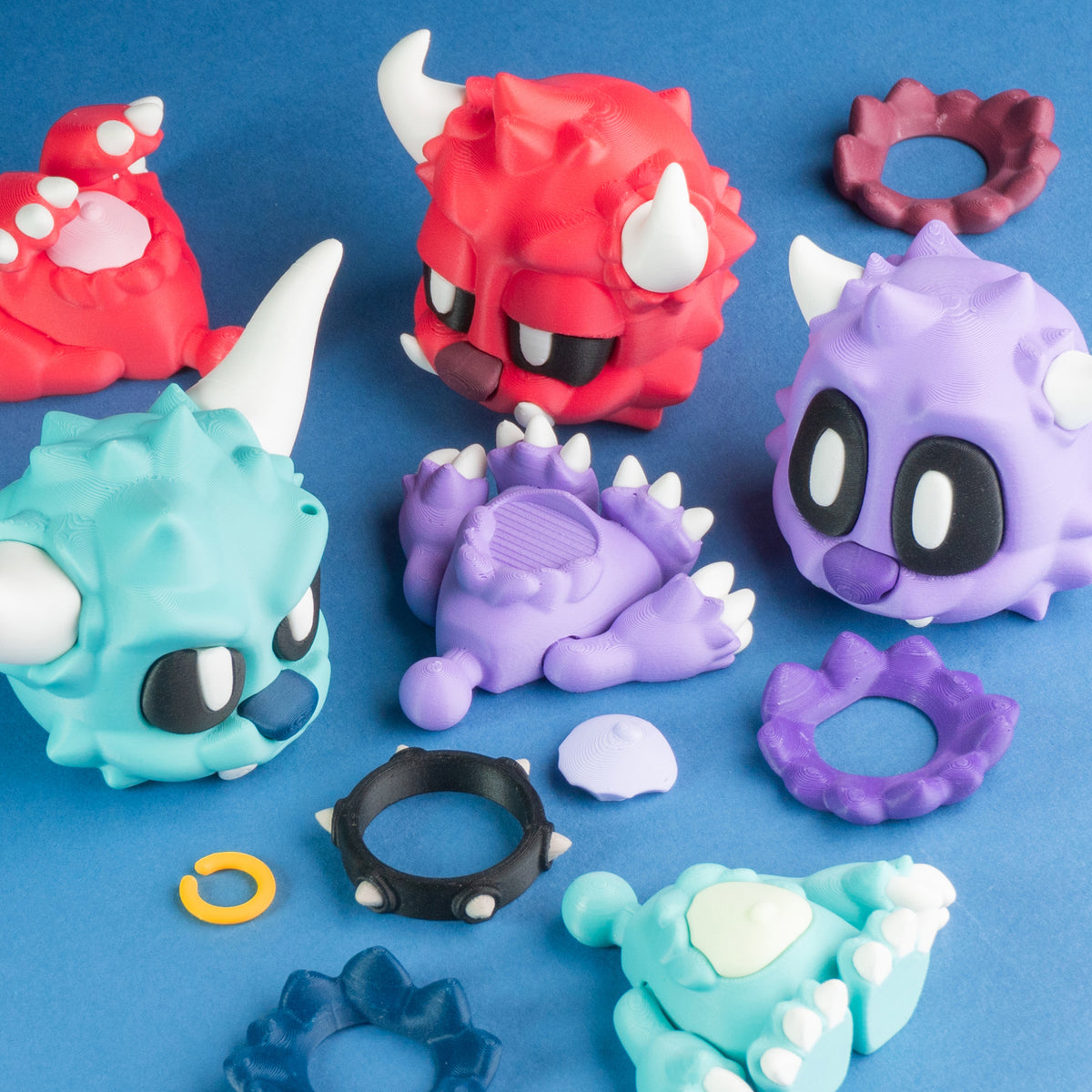Blob Monsters – Spiky Cute Articulated Collectible Set (Pack of 3)
