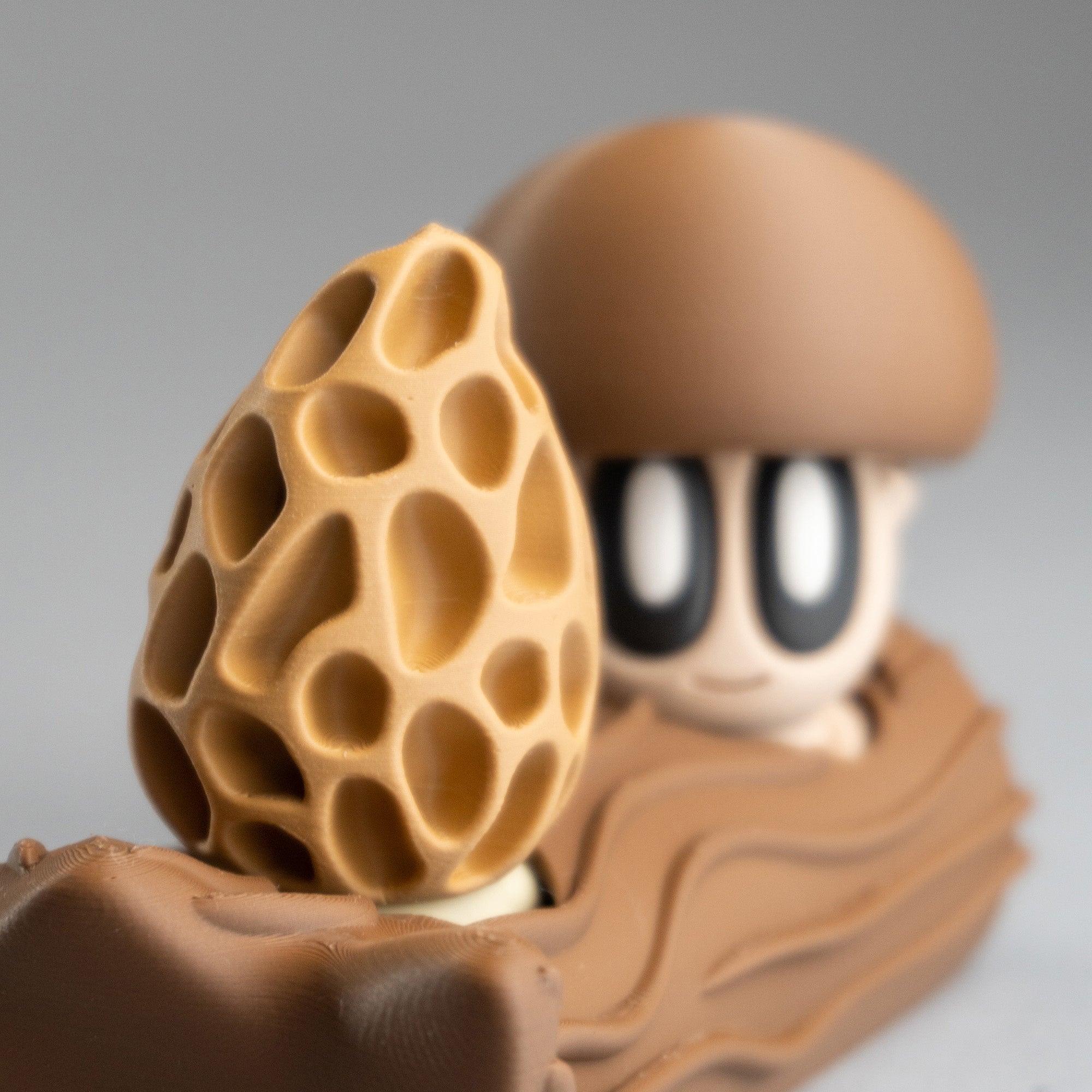 Mushroom Buddies with Log – Whimsical Forest Collectibles