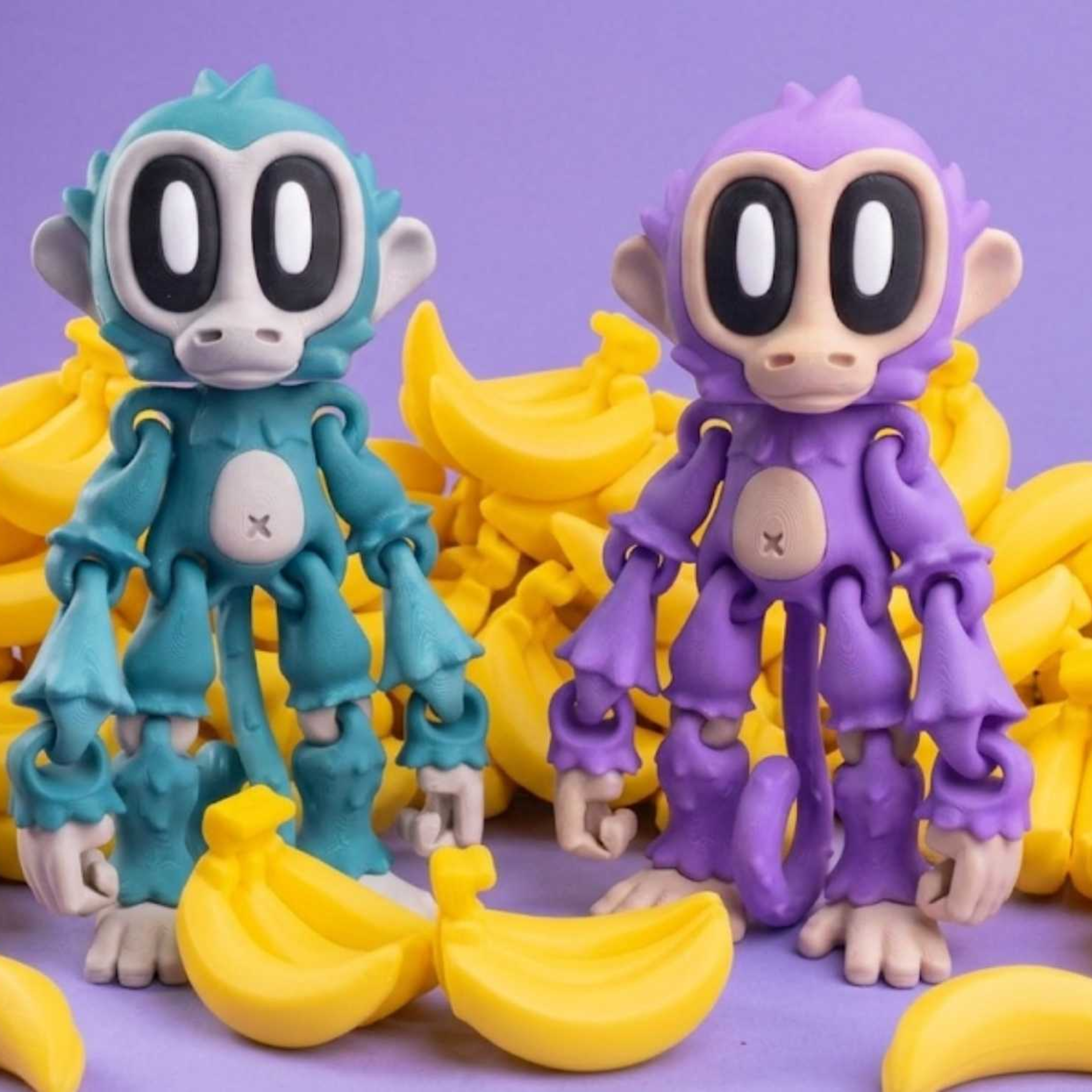 Flexi Monkey &amp; Banana Combo – Cute Articulated Jungle Set (Multiple Packs)