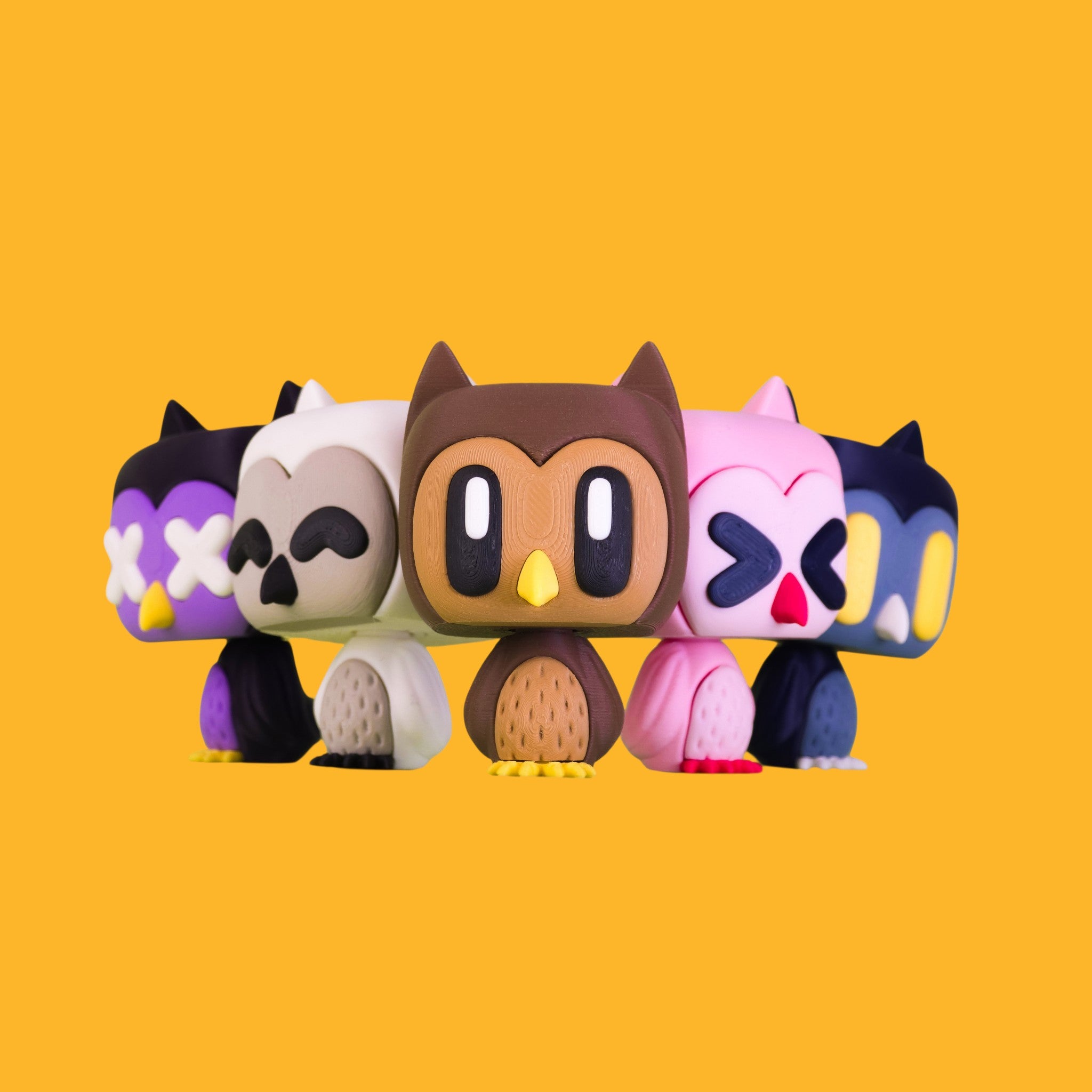 KUBI Owls – Expressive Mini Owl Collectibles (5-in-1 Pack)