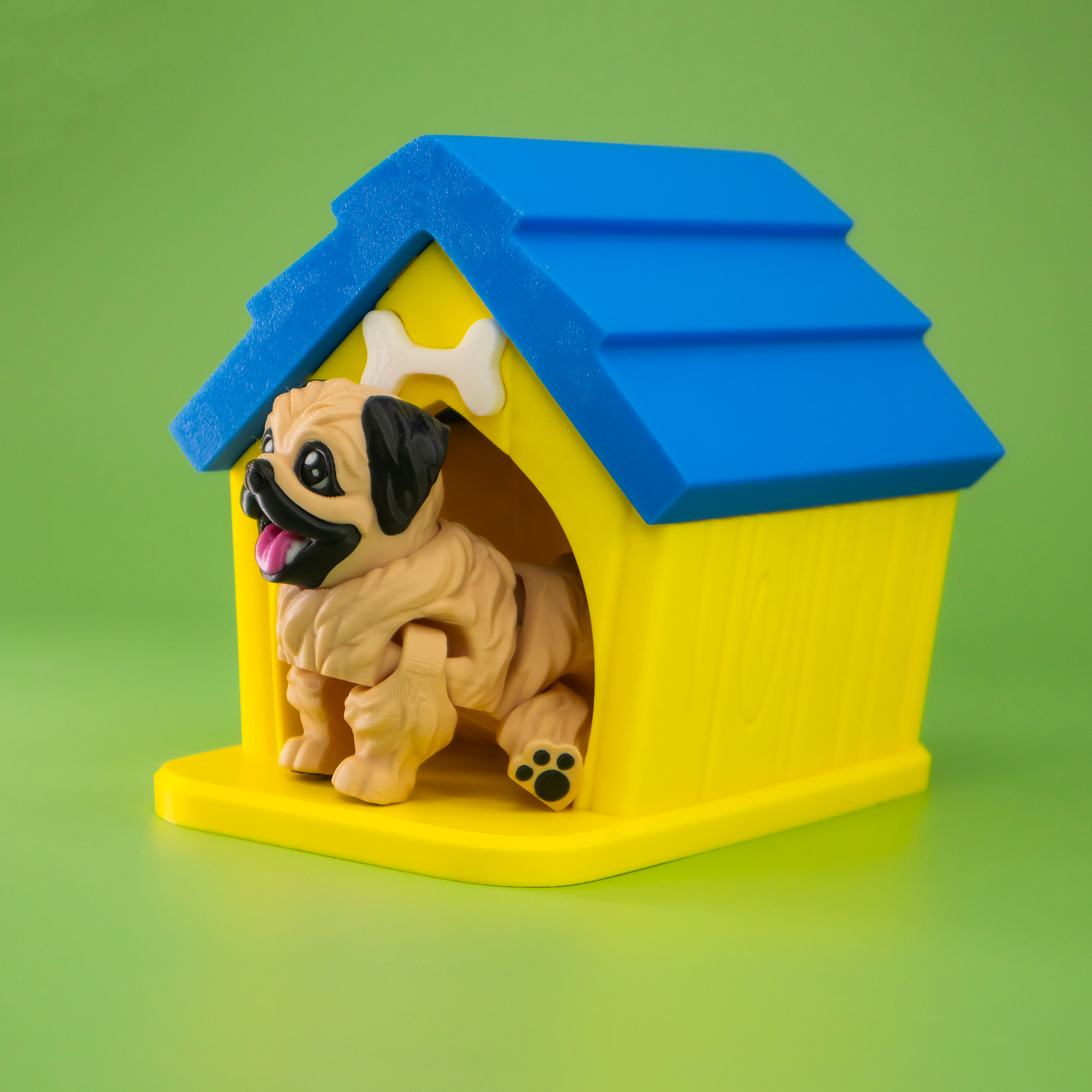 Flexi Pekingese Pup and Doghouse – Twin Pups Endless Fun