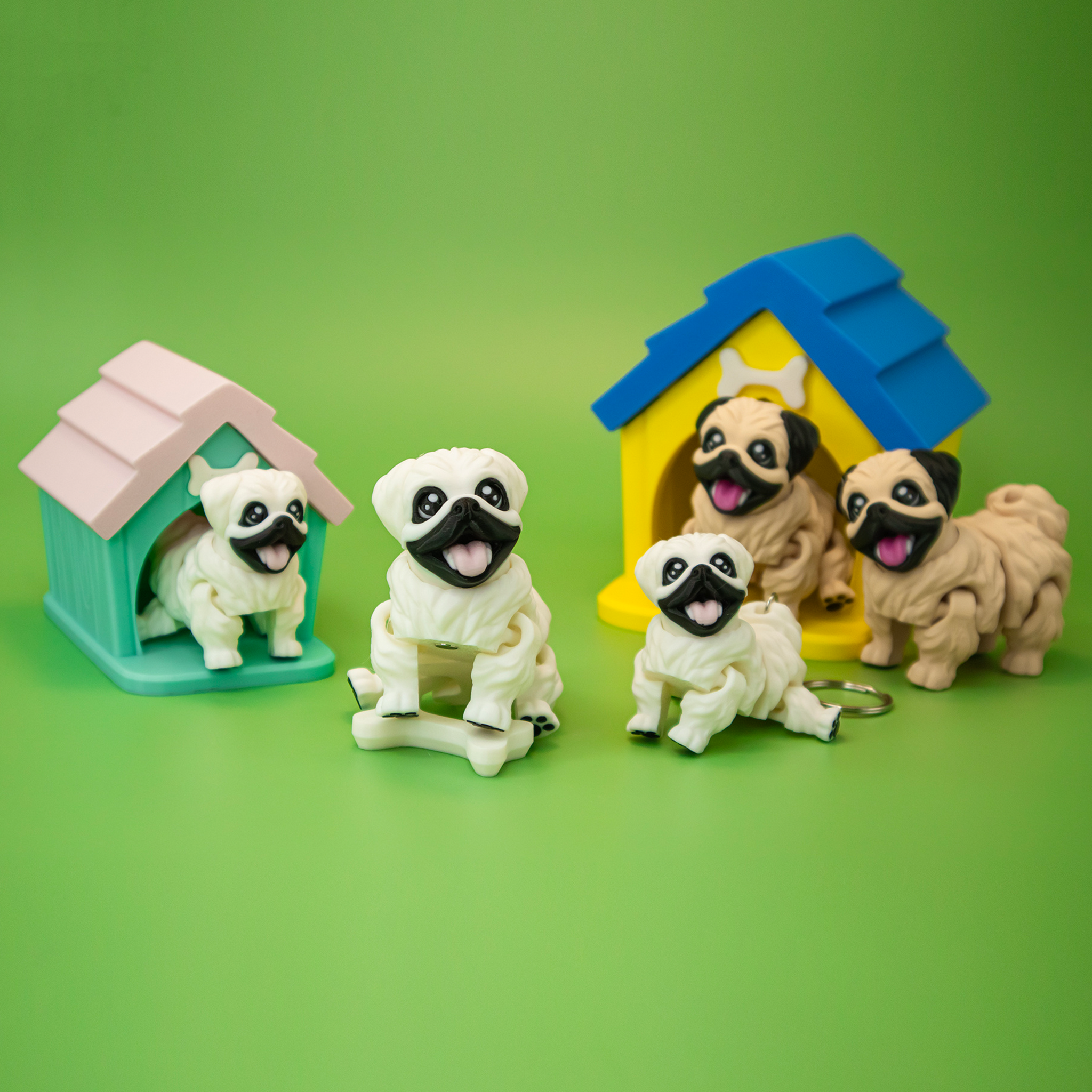 Flexi Pekingese Pup & Doghouse – Twin Pups, Endless Fun!