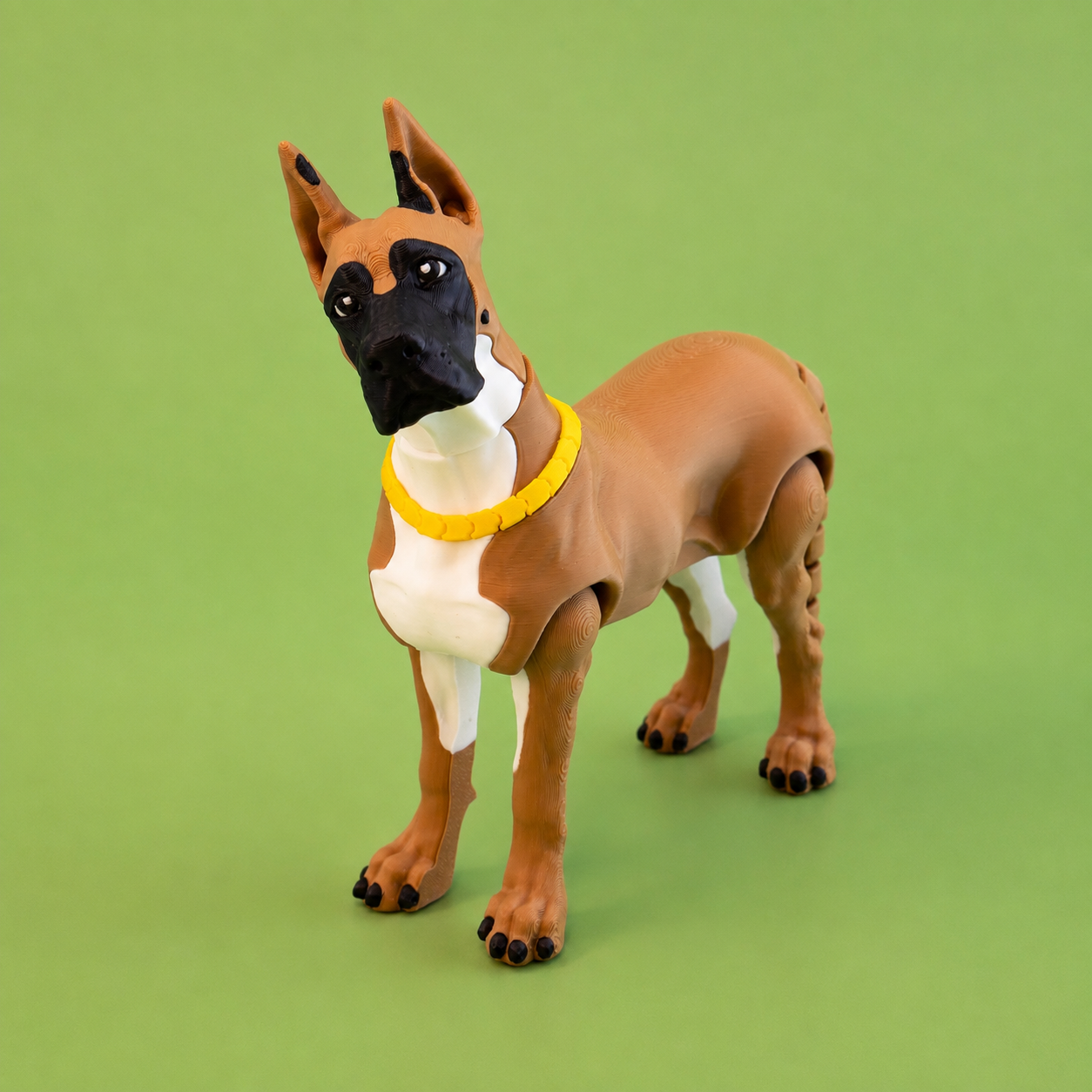 Fawn Great Dane – Ear Up – Articulated Collectible | Wigglix