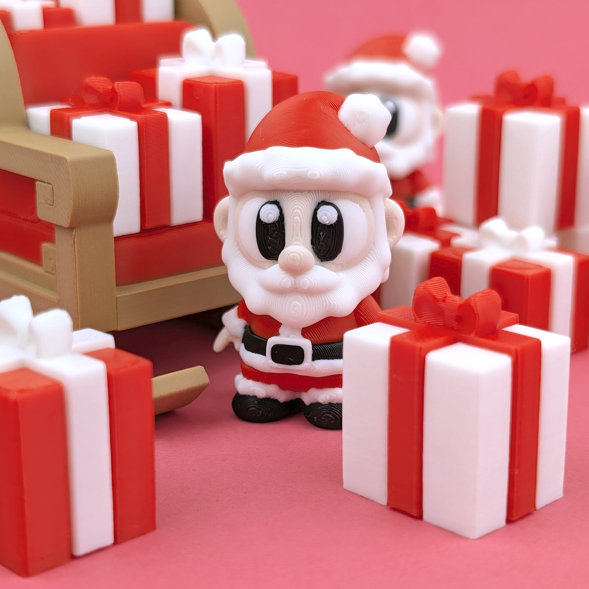 Santa's Festive Cart Bundle – Articulated Holiday Set – view 4 | Wigglix