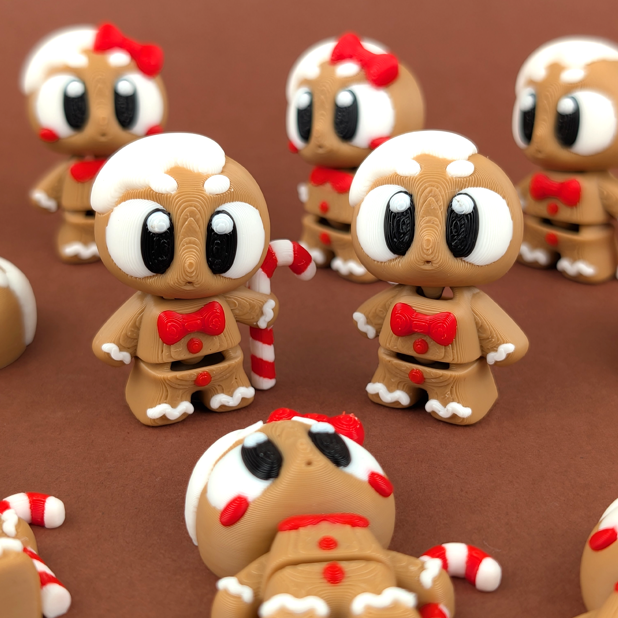 Flexi Gingerbread Cookie Squad – Festive Articulated Holiday Set (Pack of 5)