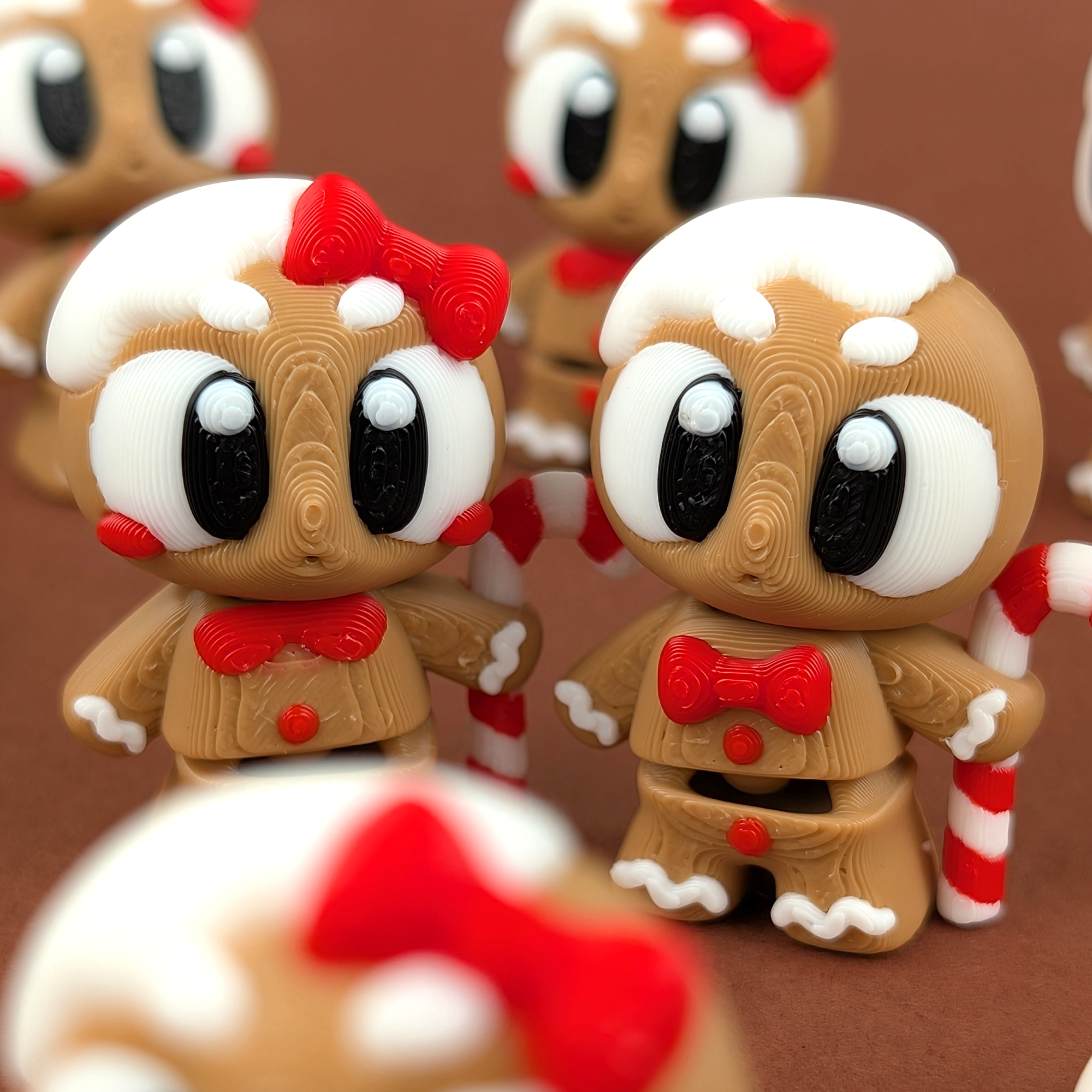 Flexi Gingerbread Cookie Squad – Festive Articulated Holiday Set – view 2 | Wigglix