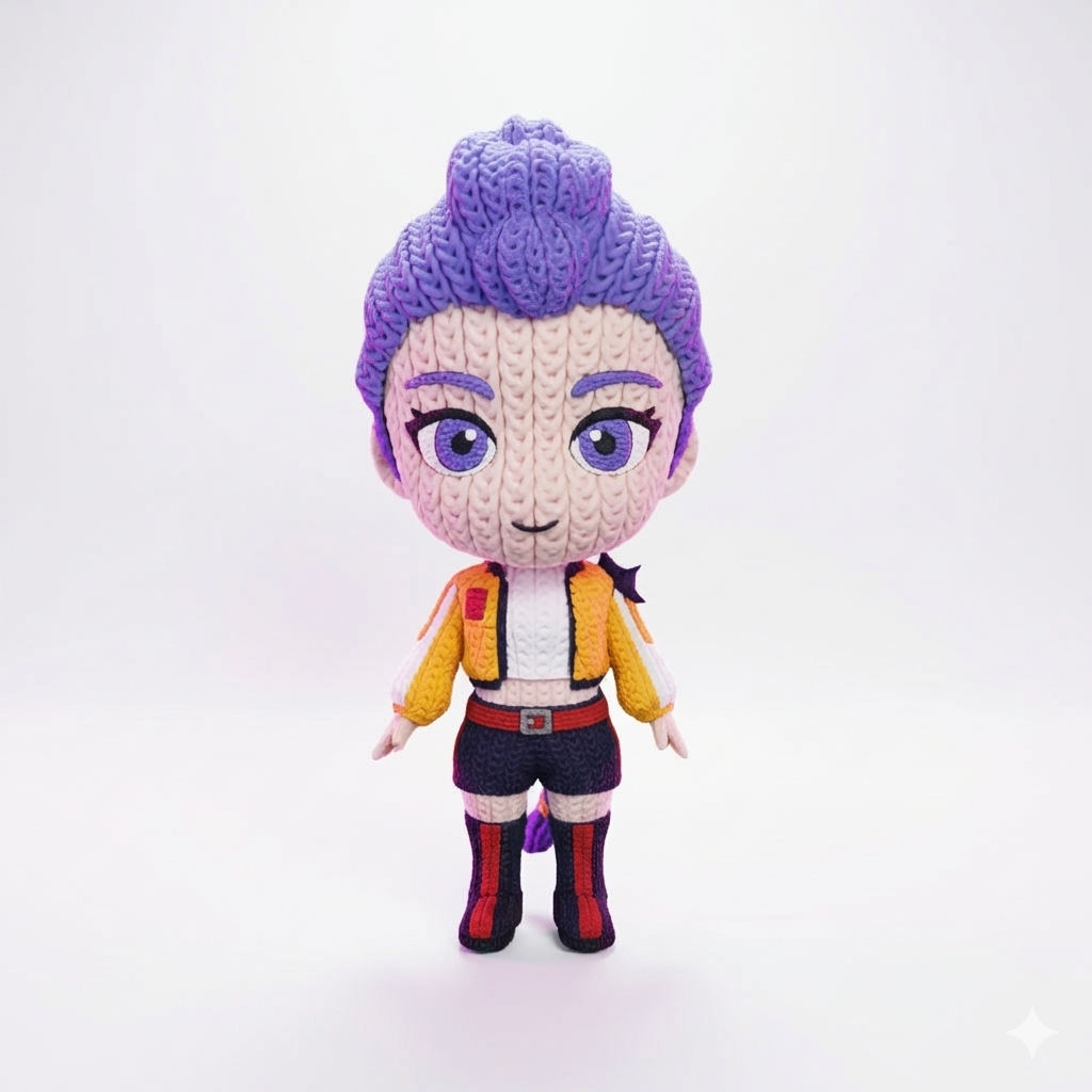 Rumi Crochet Style Character K-Pop Demon Hunters Collectible