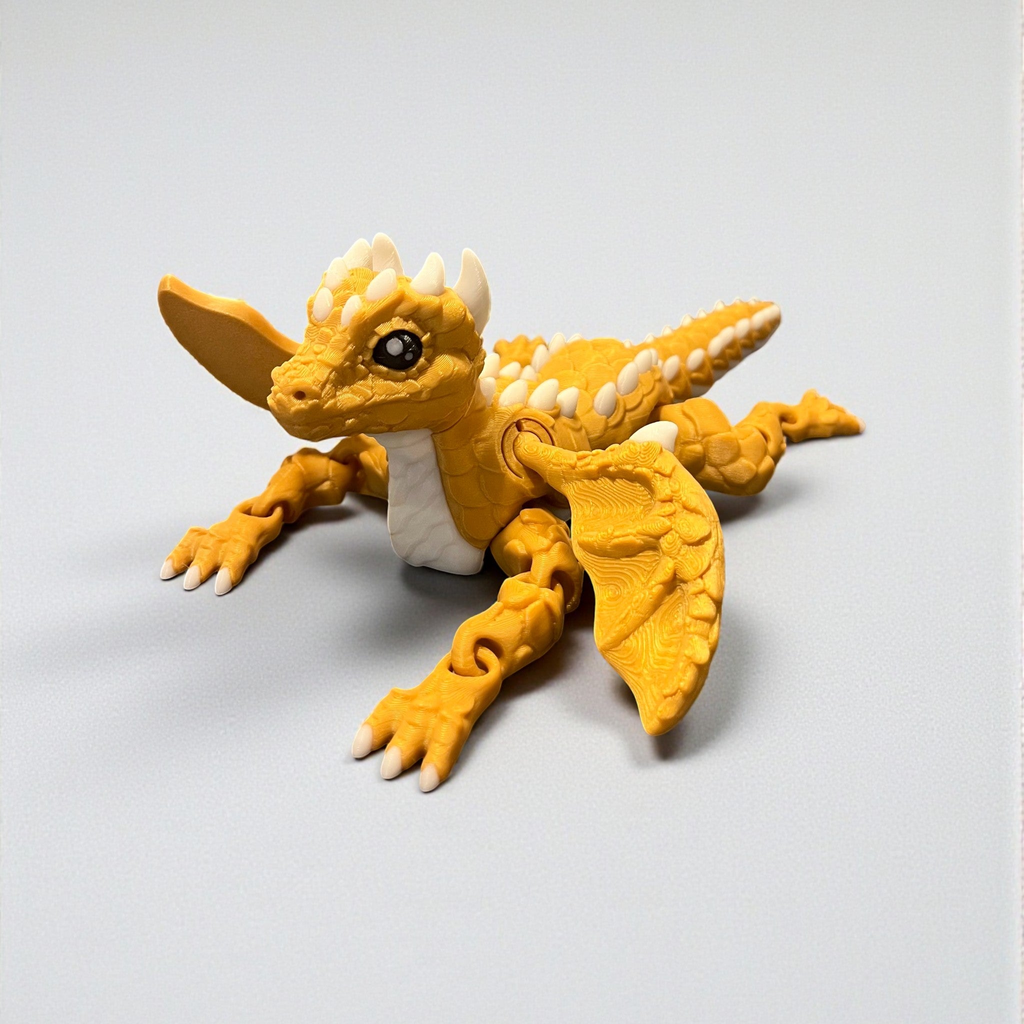 Goldy the Golden Dragon – Majestic Articulated Fantasy Collectible – view 2 | Wigglix