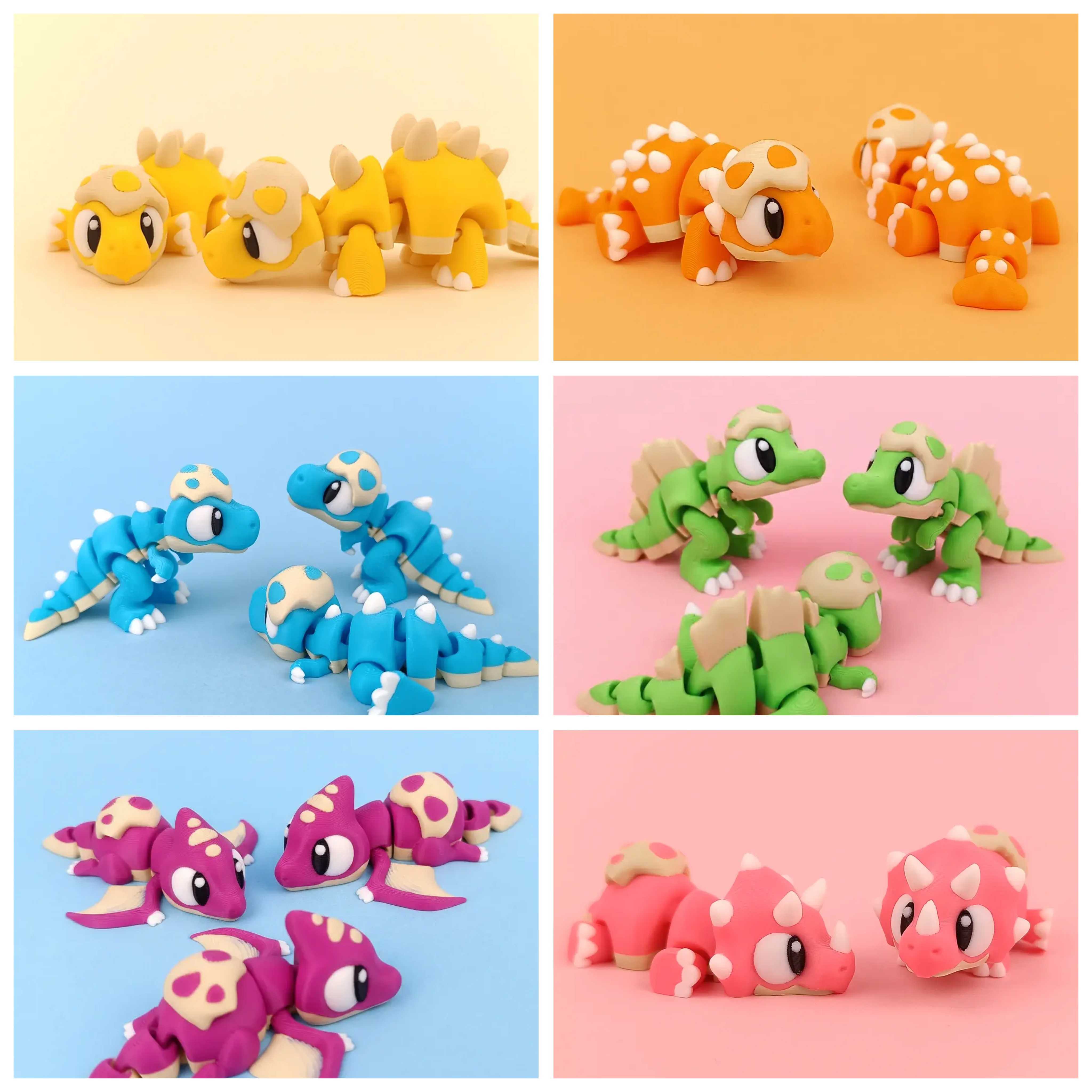 Baby Dino Mega Pack Set of 6 Adorable Articulated Dinosaur Collection