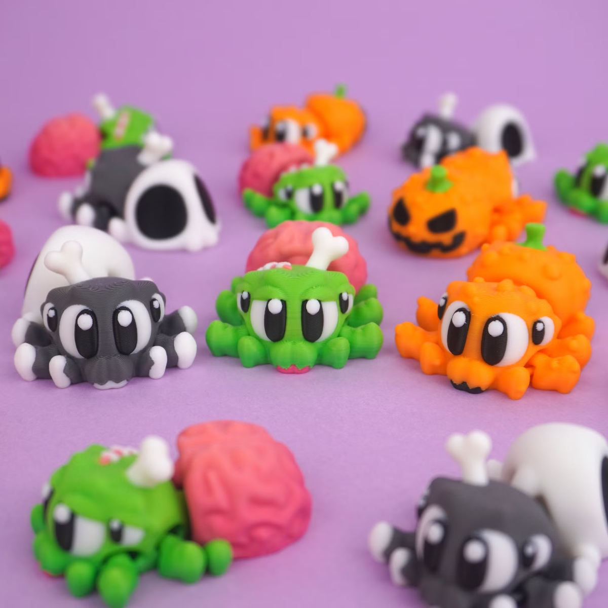 Flexi Halloween Spider Collection – Cute Articulated Spiders (Pack of 3)