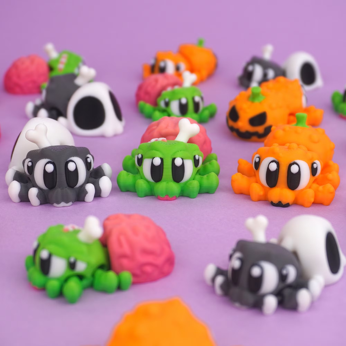 Flexi Halloween Spider Collection – Cute Articulated Spiders (Pack of 3)