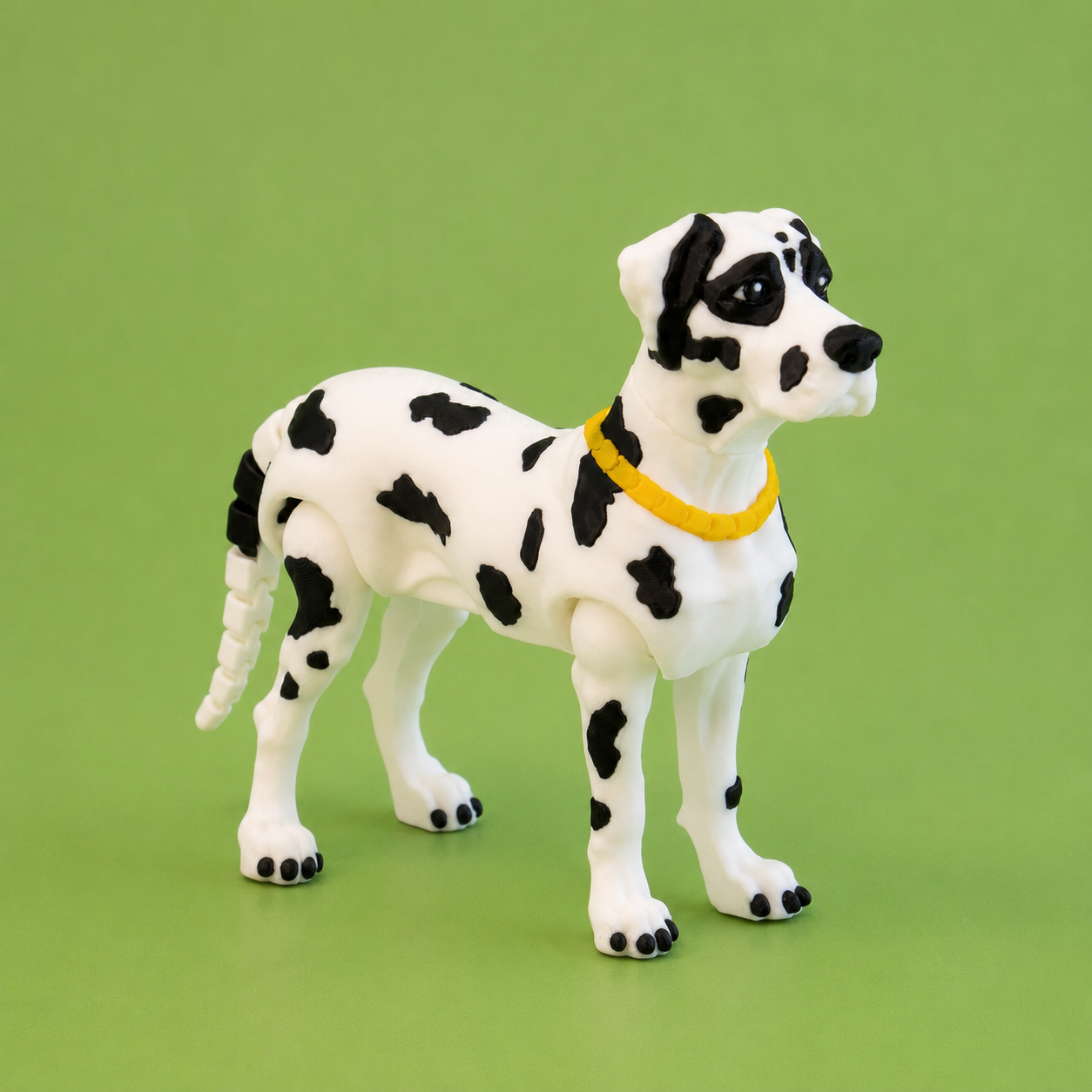 Harlequin Great Dane – Ear Down – Articulated Collectible | Wigglix