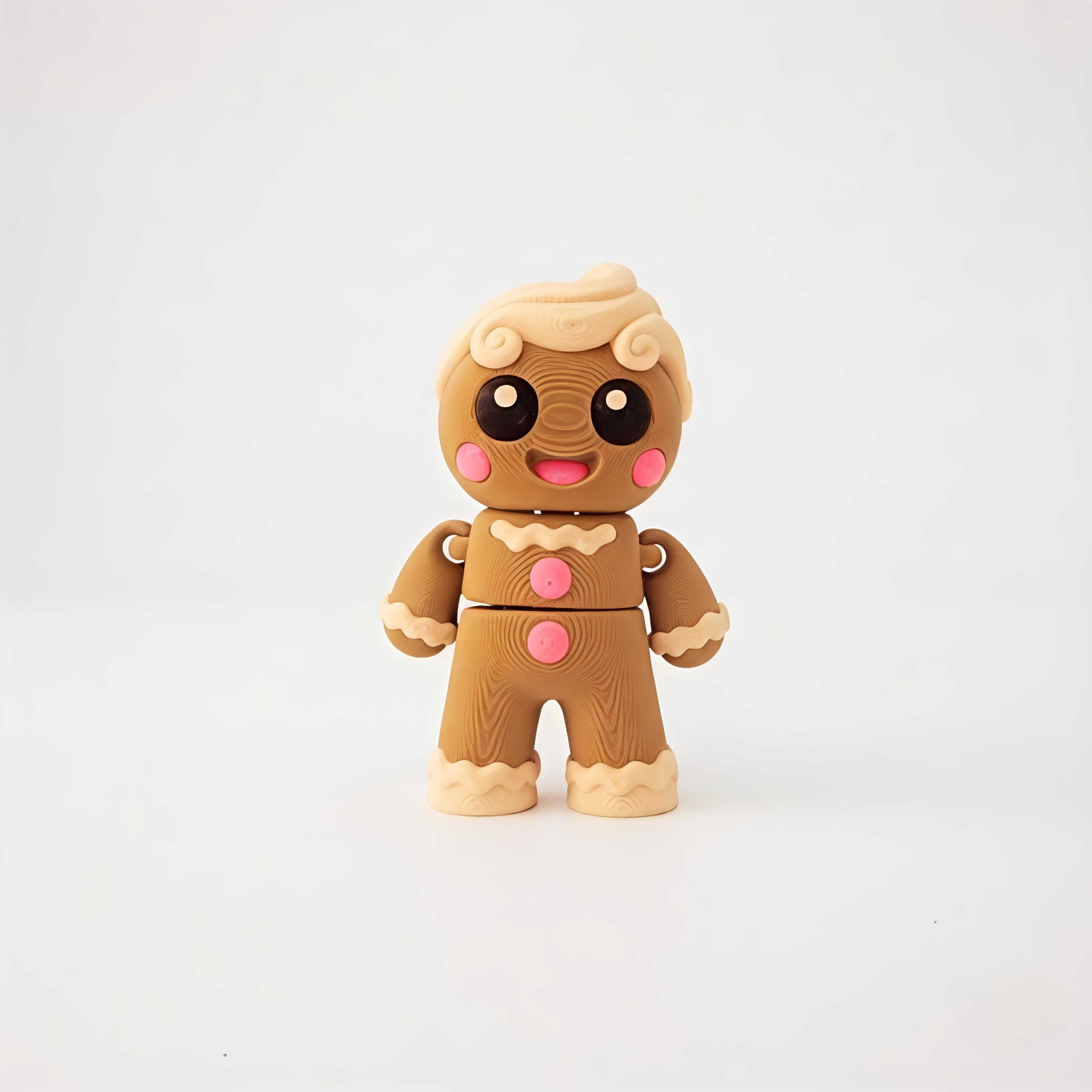 Flexi Gingerbread Man Duo – Cute Articulated Holiday Collectible (Pack of 2)