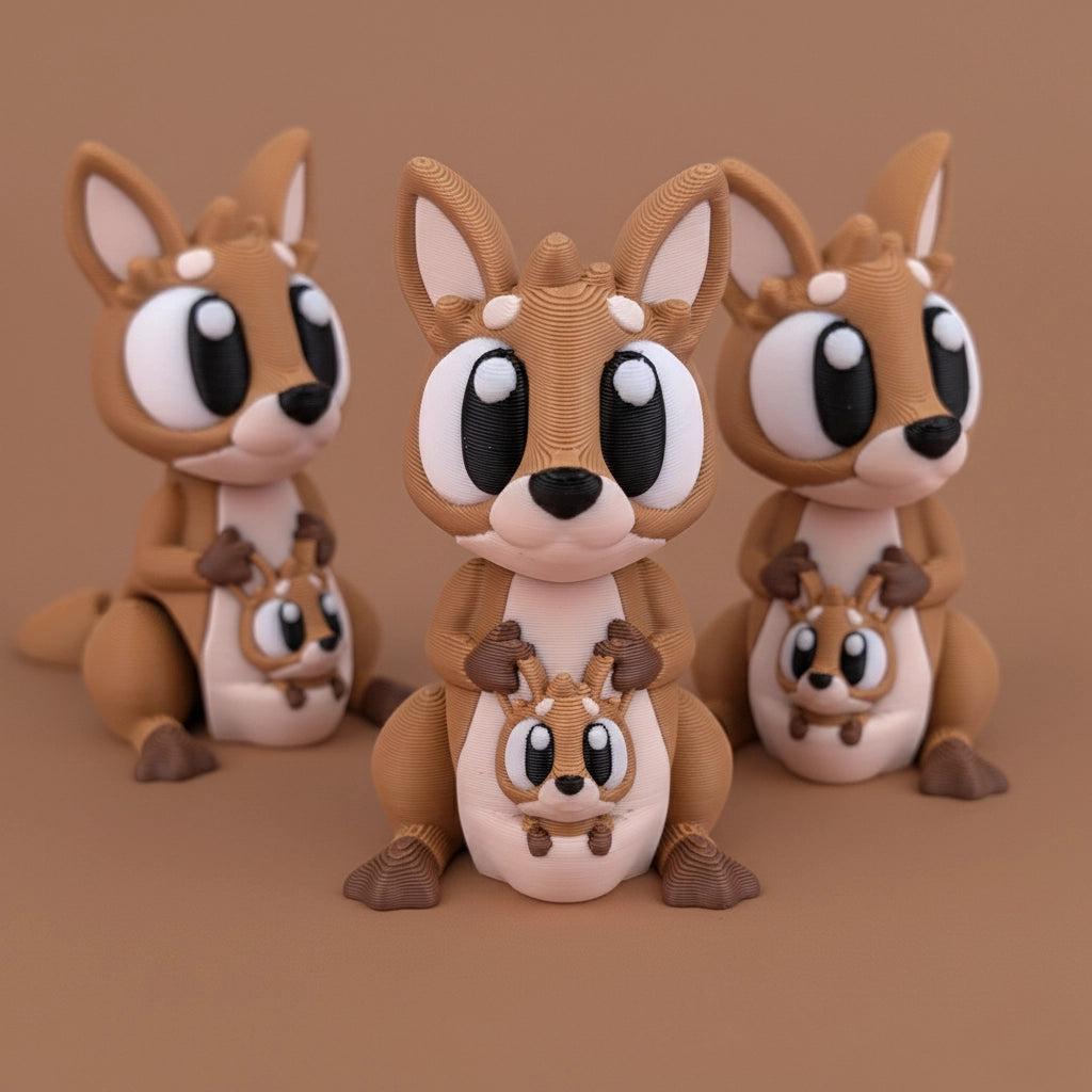 Flexi Kangaroo Family – Adorable Kangaroo & Joey Set – view 2 | Wigglix
