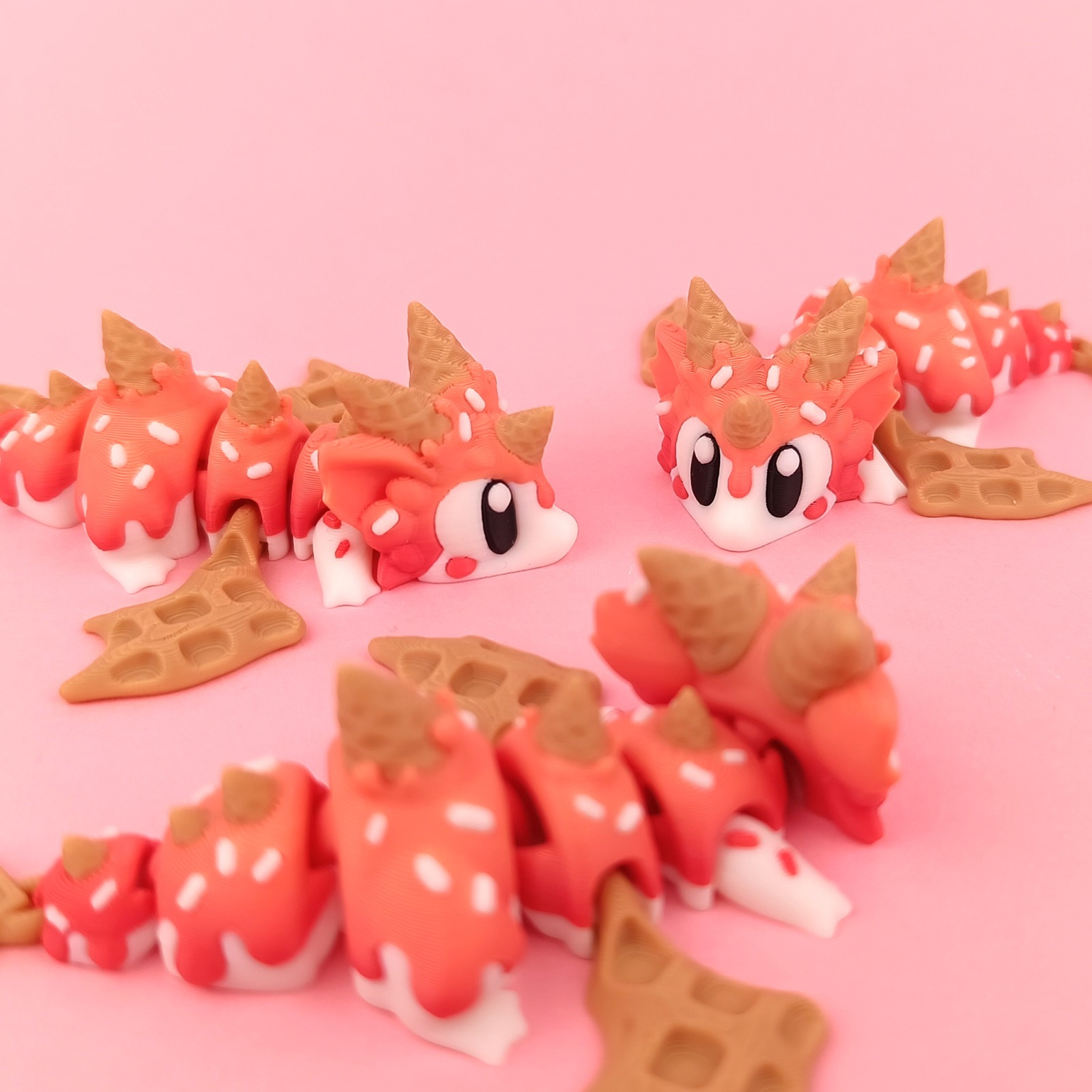 Sugar Rush Dragon Set – Sweet Articulated Dragon Trio with Egg