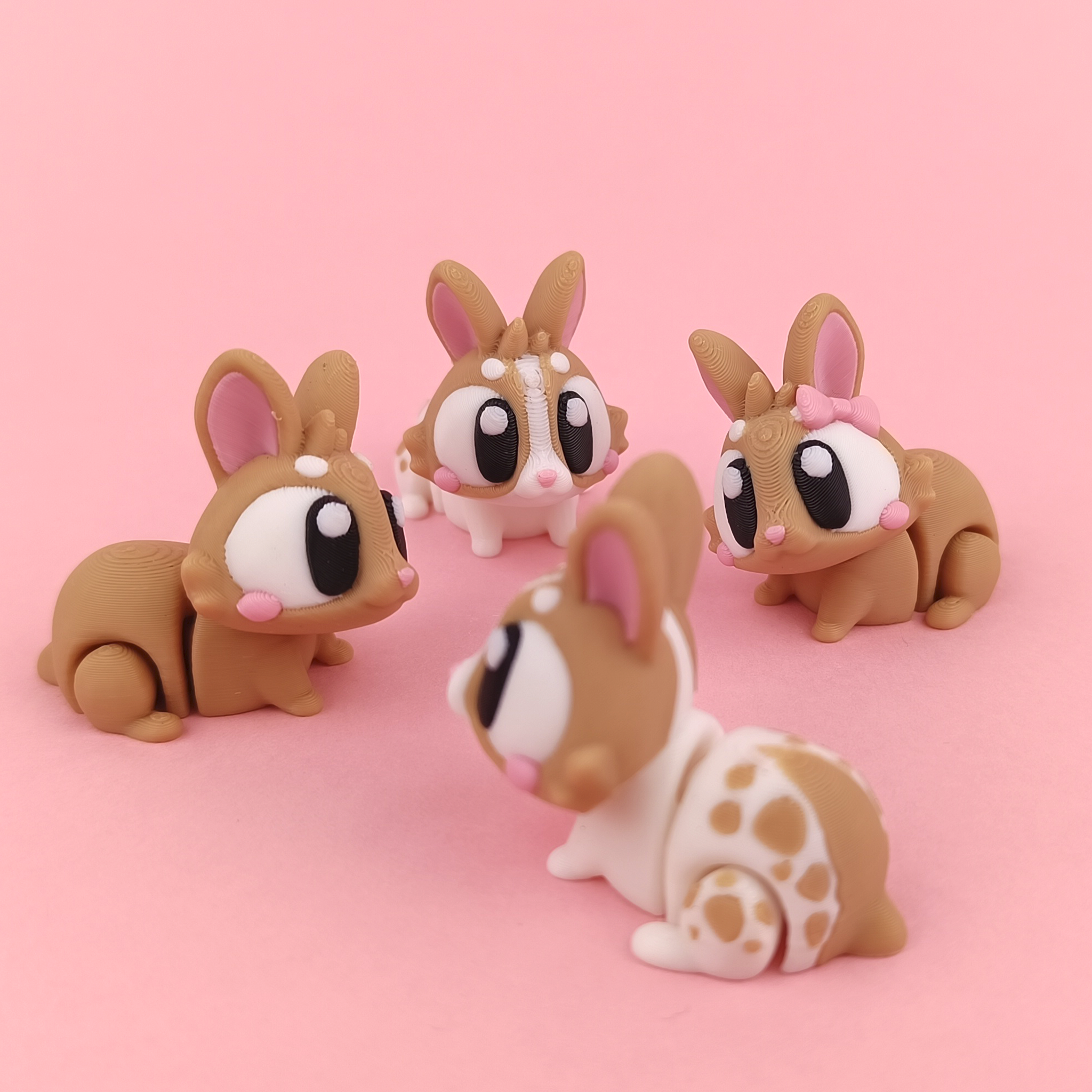 Flexi Bunnies – Adorable Articulated Bunny Pack (Set of 5)