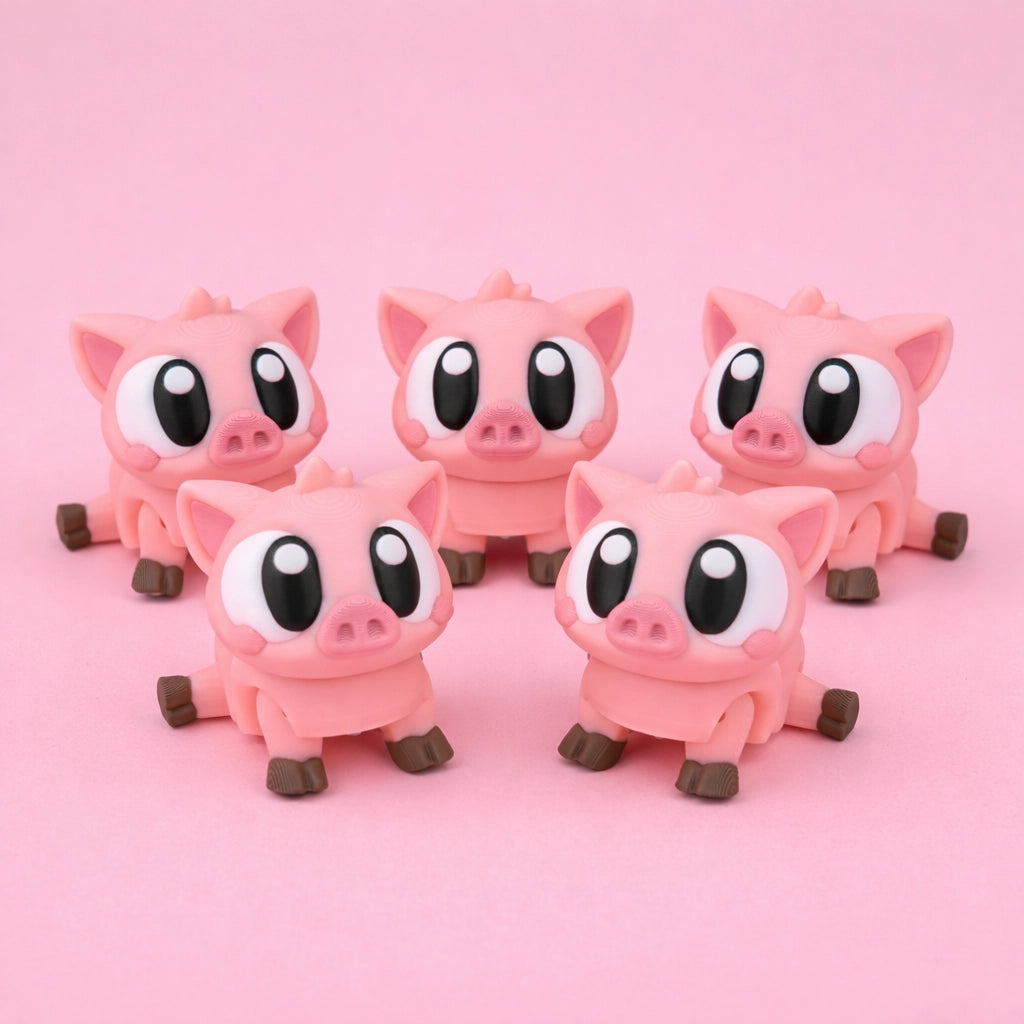 Flexi Piggies – Cute Articulated Pig Collection – view 2 | Wigglix