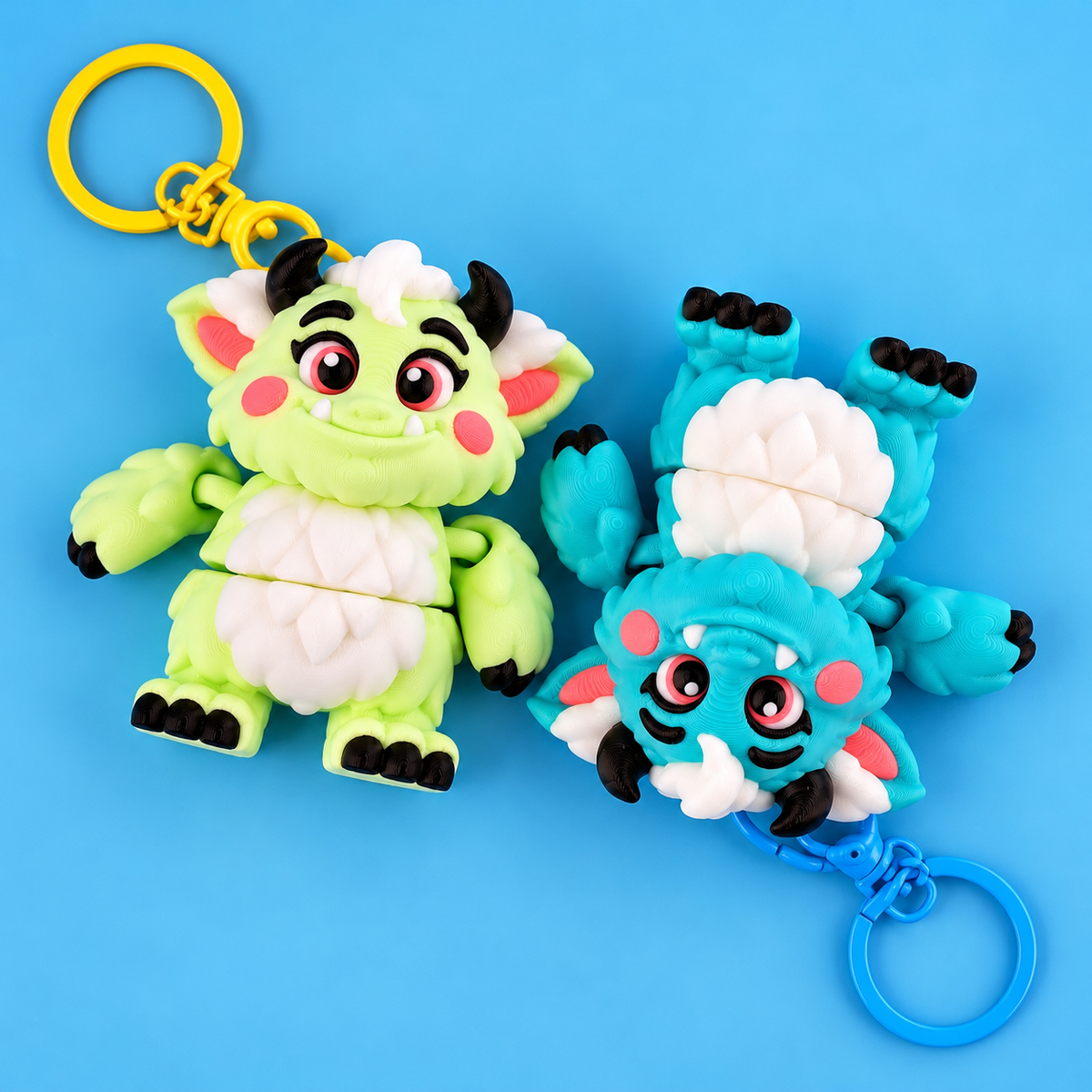 Flexi Fluffy Monster – Cute Articulated Monster Buddies (Pack of 2)