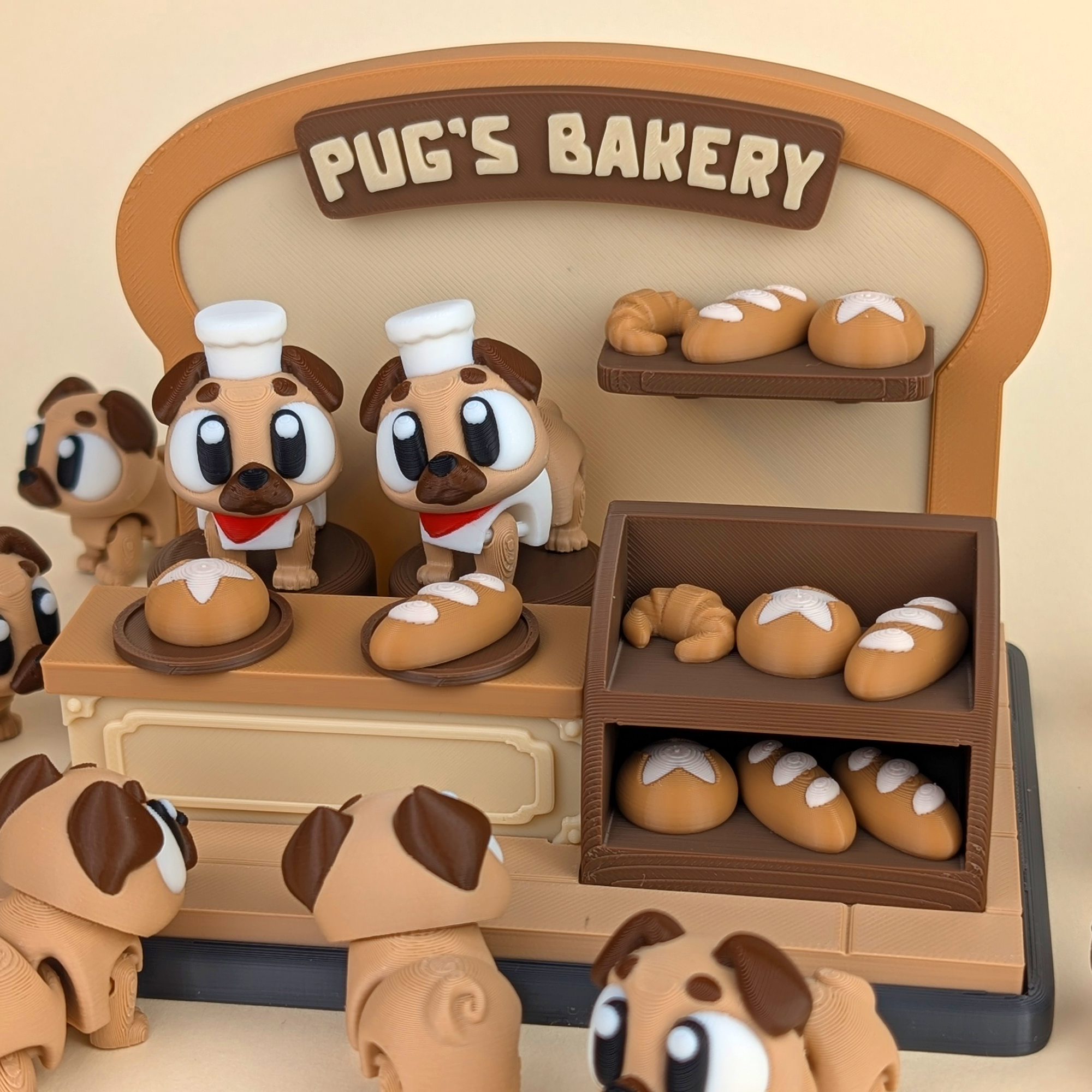 Flexi Pug & Pug’s Bakery Playset