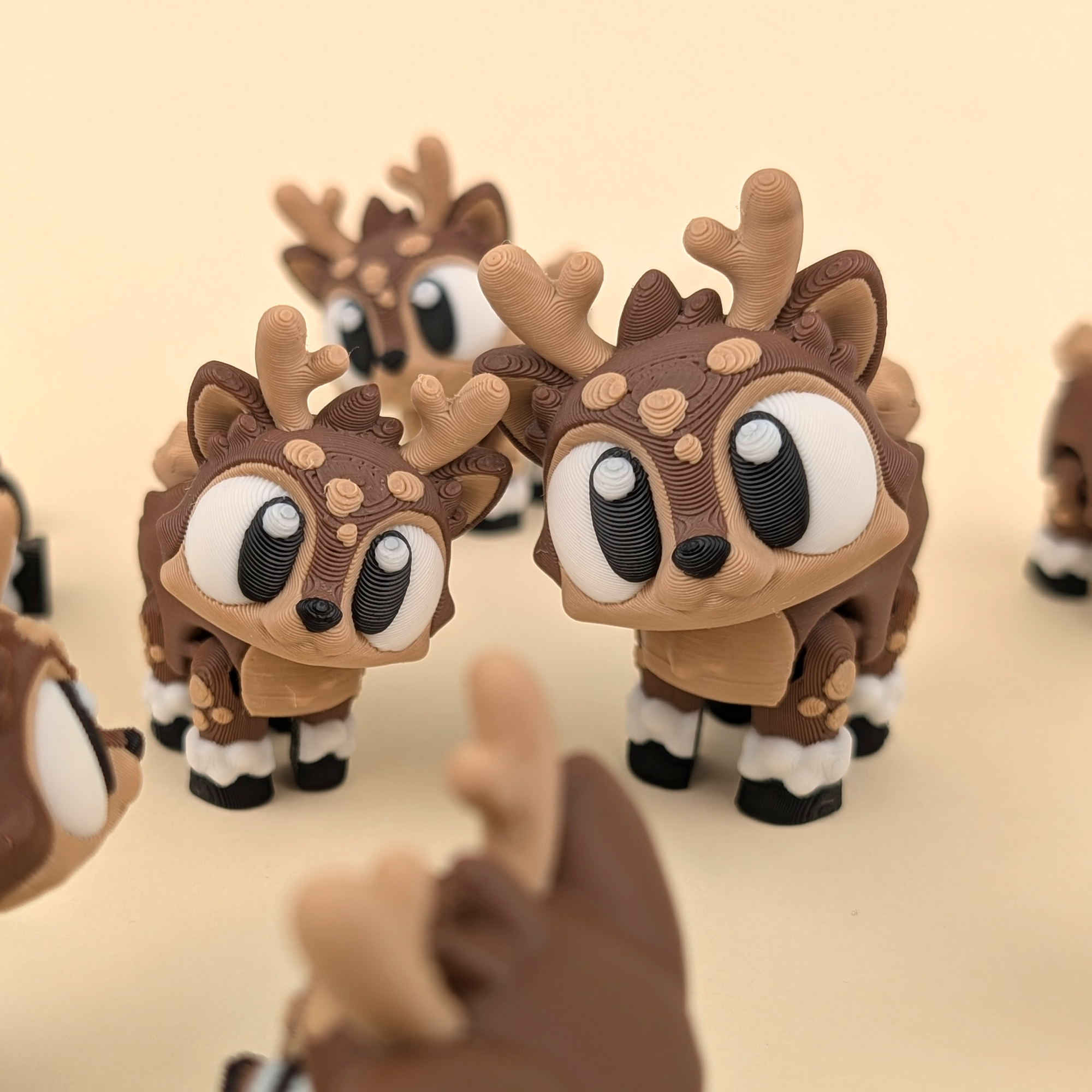 Cute Reindeer Trio – Adorable Articulated Collectible Set (Set Of 3)