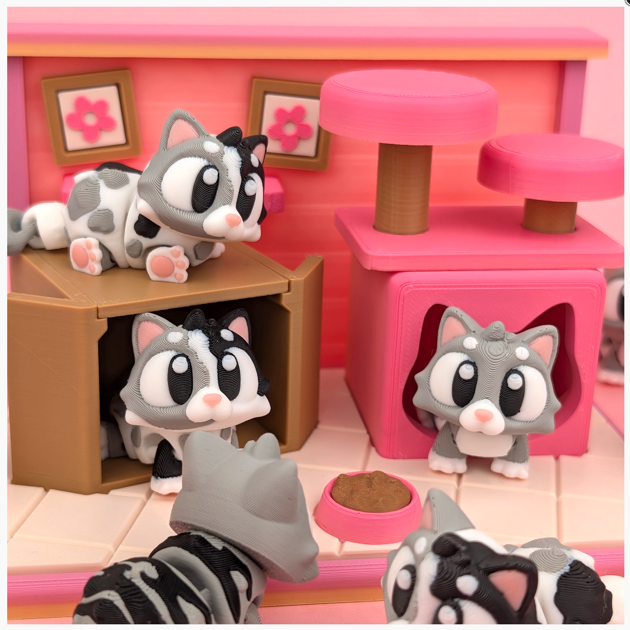 Flexi Cats – Adorable Articulated Kitty Set (Pack of 5)