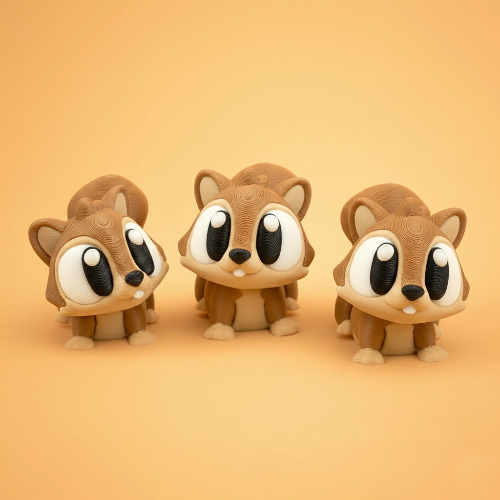 Flexi Squirrels – Cute Articulated Friends – view 3 | Wigglix