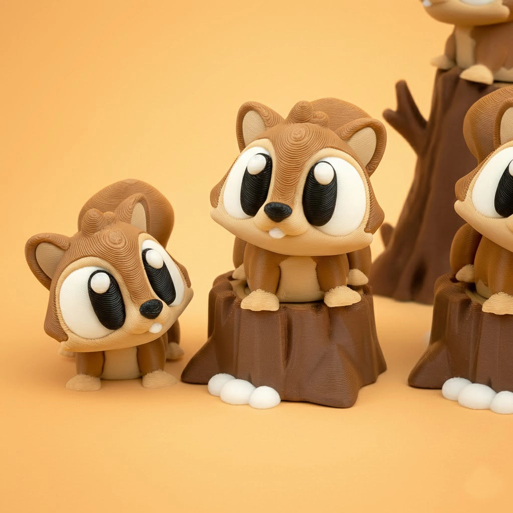 Flexi Squirrels Cute Articulated Friends Wigglix