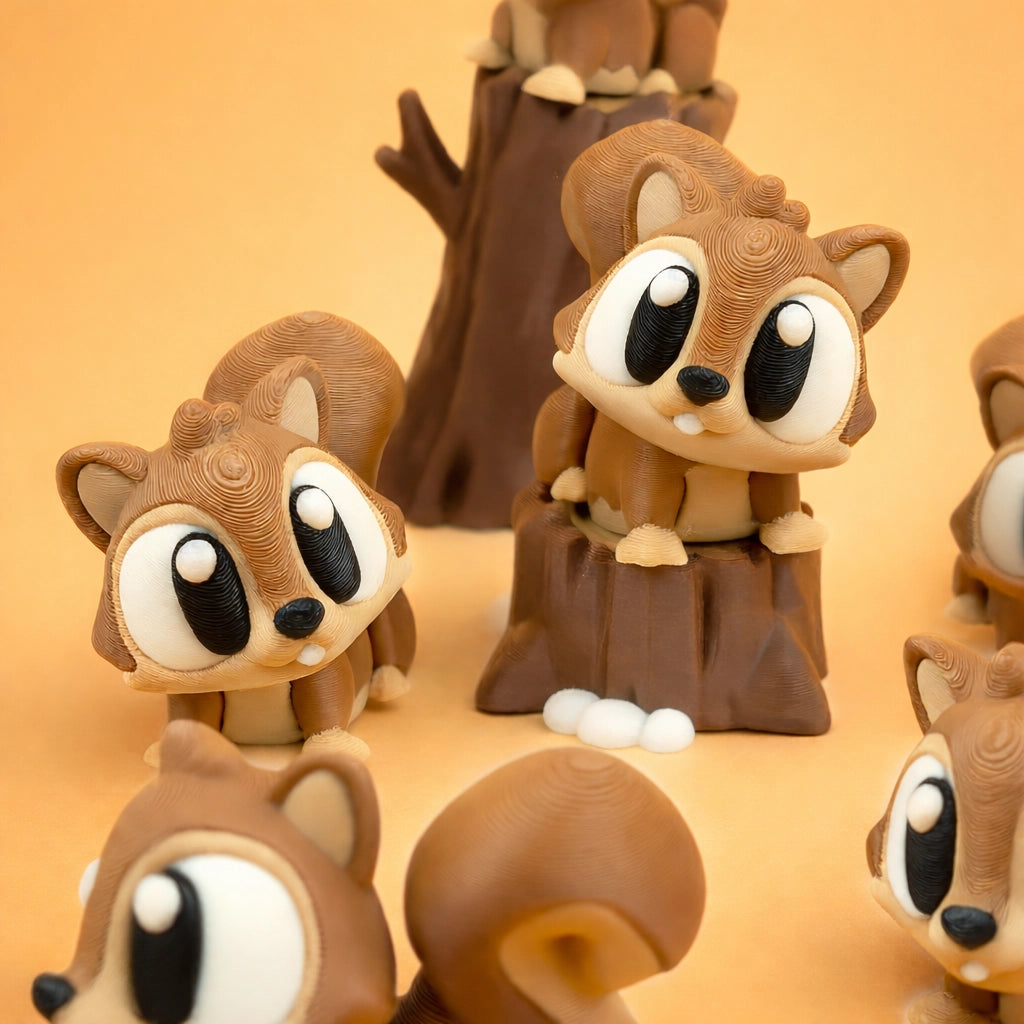 Flexi Squirrels – Cute Articulated Friends – view 2 | Wigglix