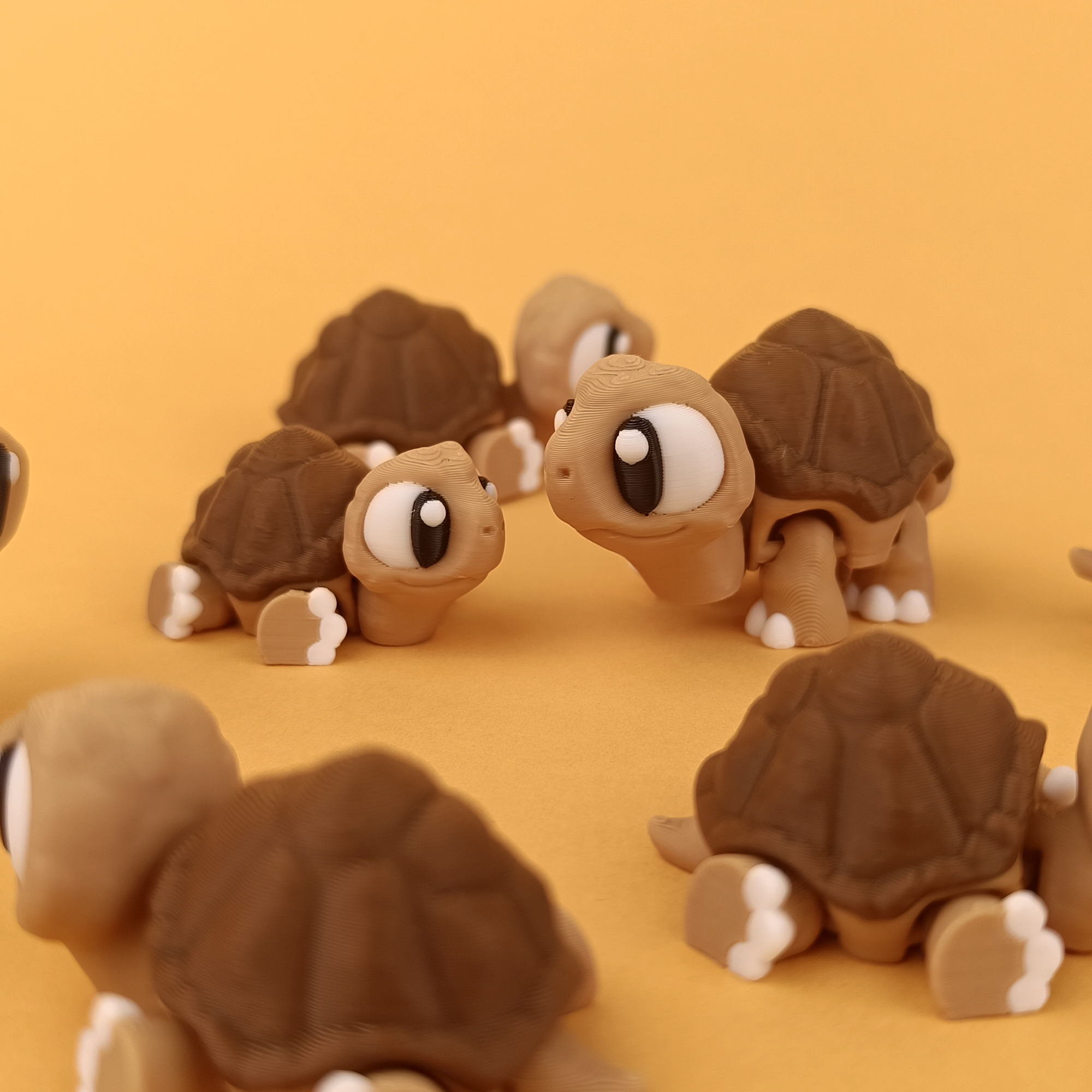 Mini Tortoise Articulated Collectible Big Eyes Group Shot – Wigglix