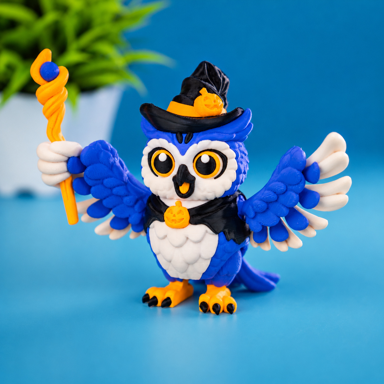 Flexi Merlin the Wizard Owl – Articulated Halloween Owl Collectible | Wigglix