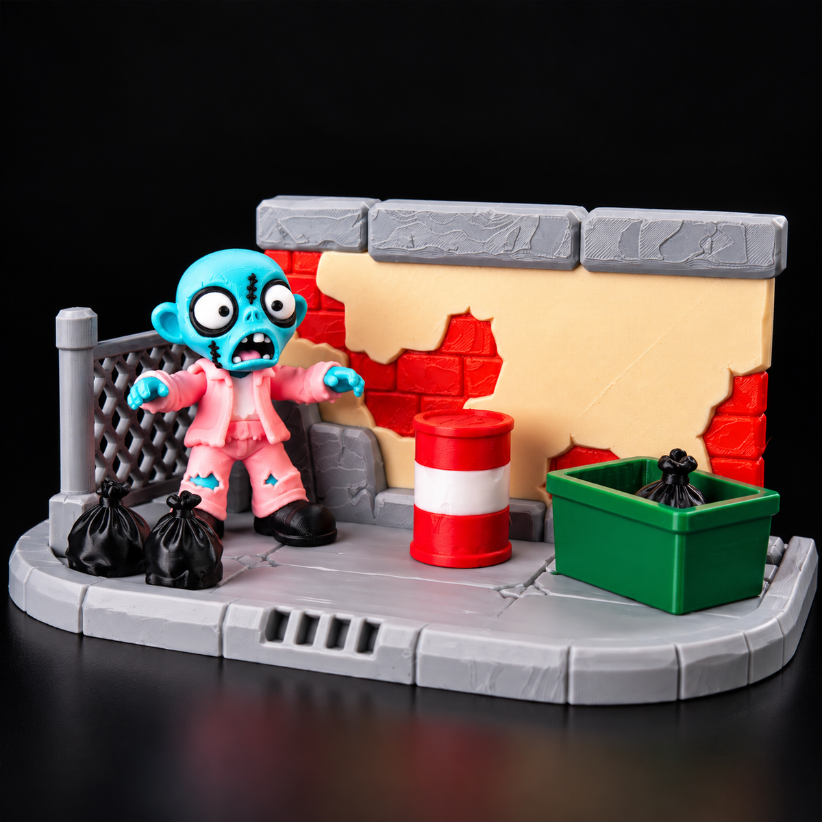 Zombie Hangout PlaySet – Spooky-Cute Alley Diorama Collectible Set