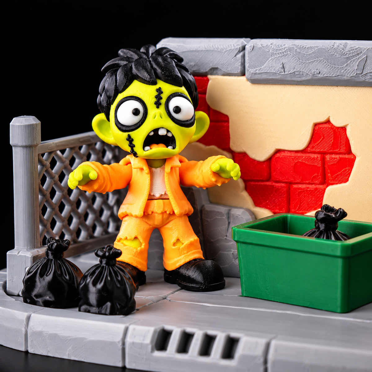 Zombie Hangout PlaySet – Spooky-Cute Alley Diorama Collectible Set