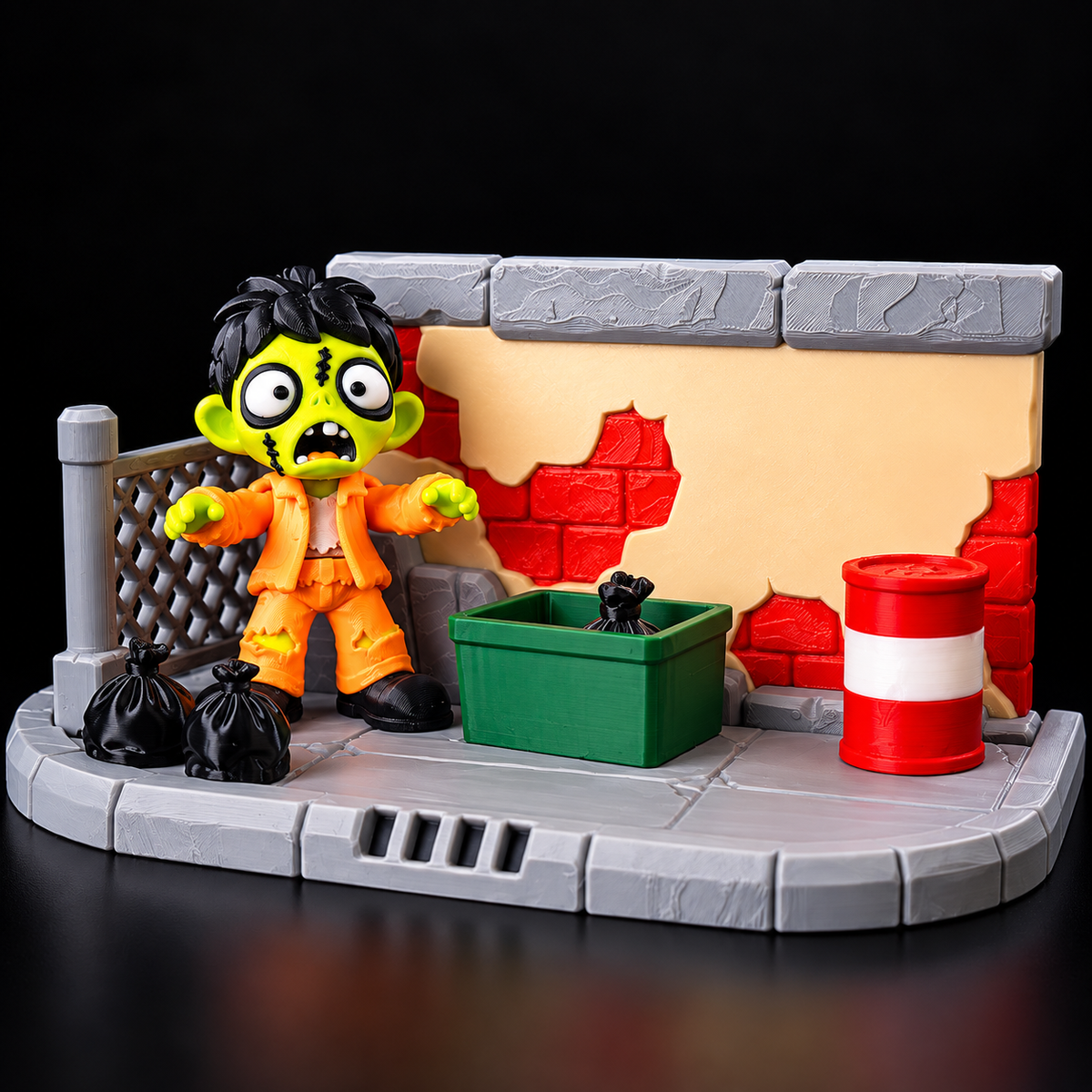 Zombie Hangout PlaySet – Spooky-Cute Alley Diorama Collectible Set