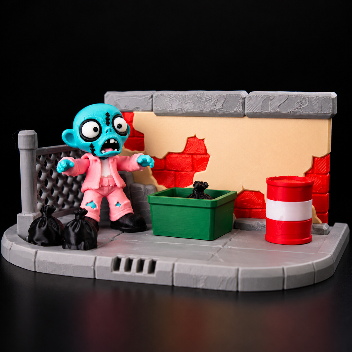 Zombie Hangout PlaySet – Spooky-Cute Alley Diorama Collectible Set