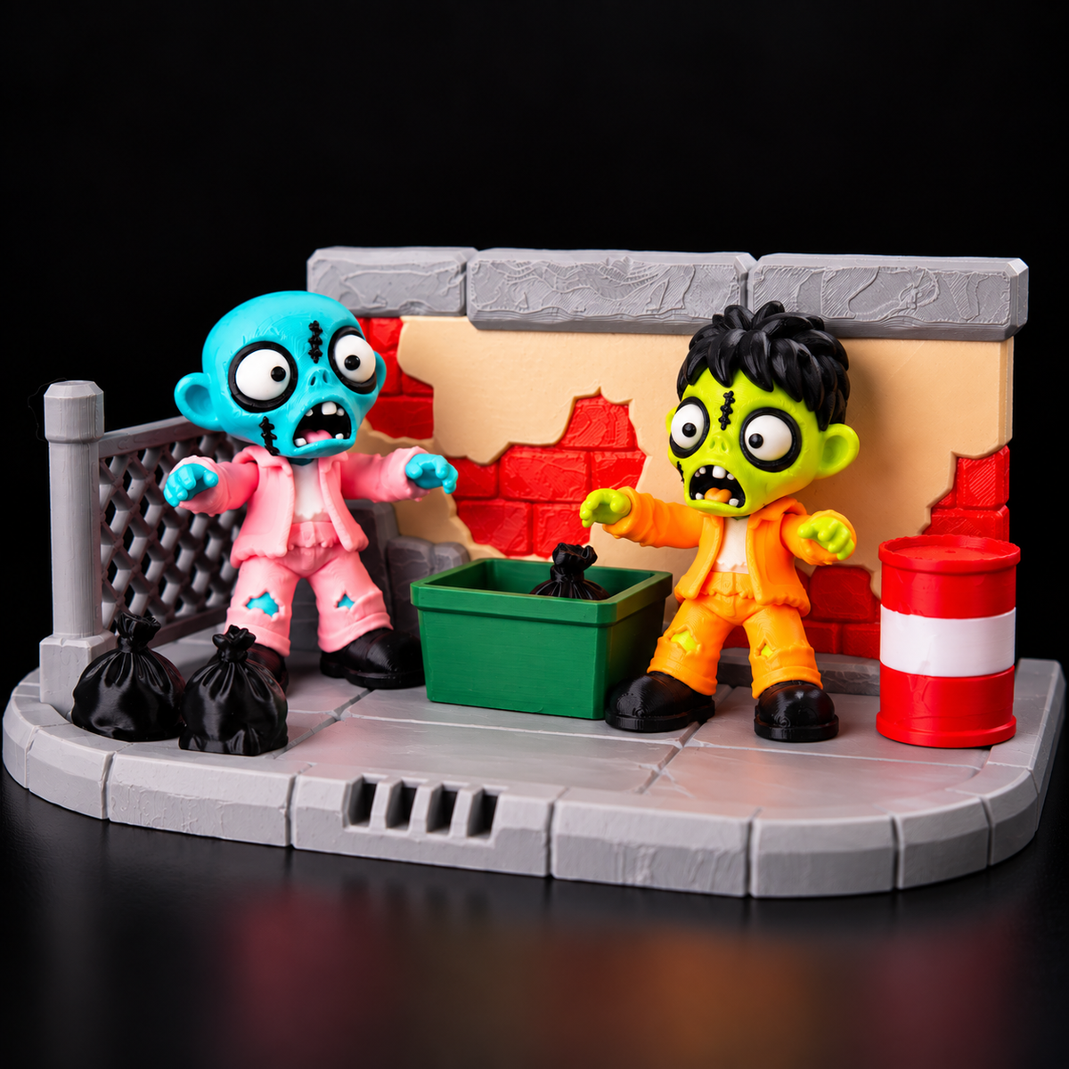 Zombie Hangout PlaySet – Spooky-Cute Alley Diorama Collectible Set