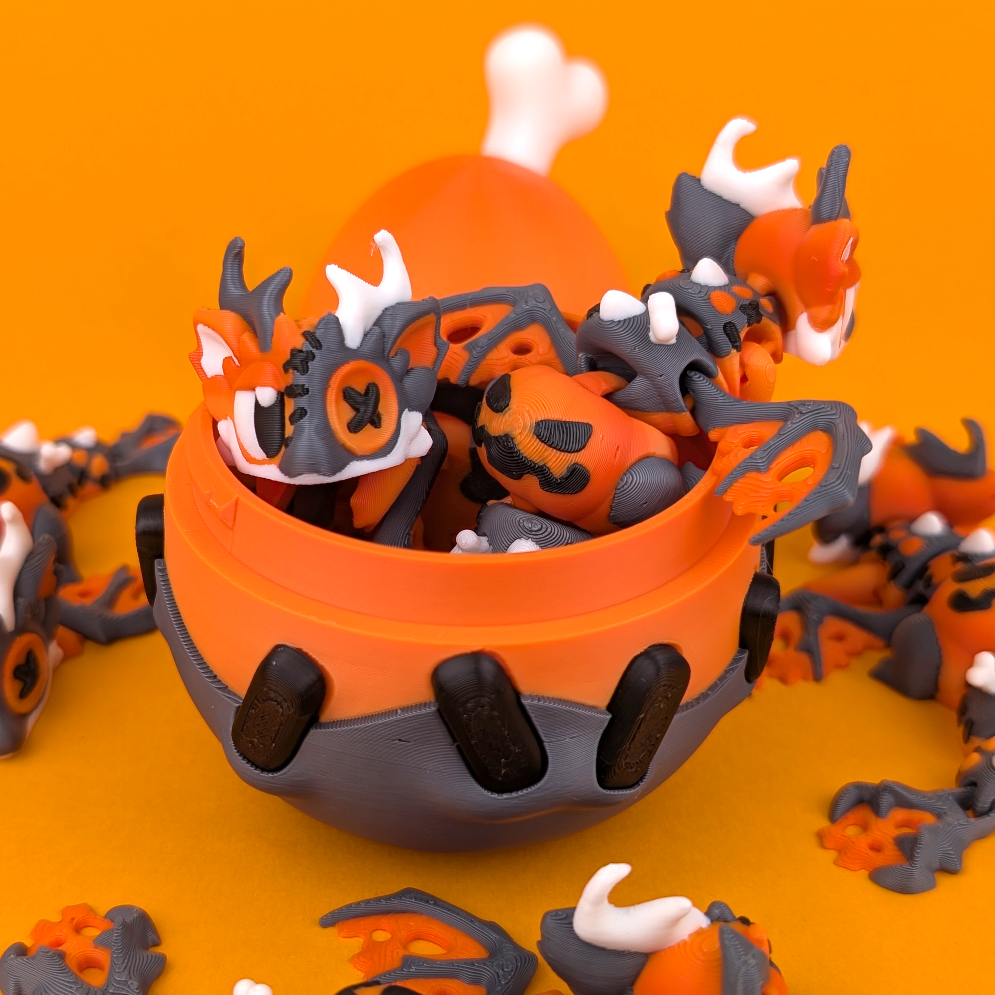 Halloween Mini Dragon & Egg – Spooky-Cute Set of 3