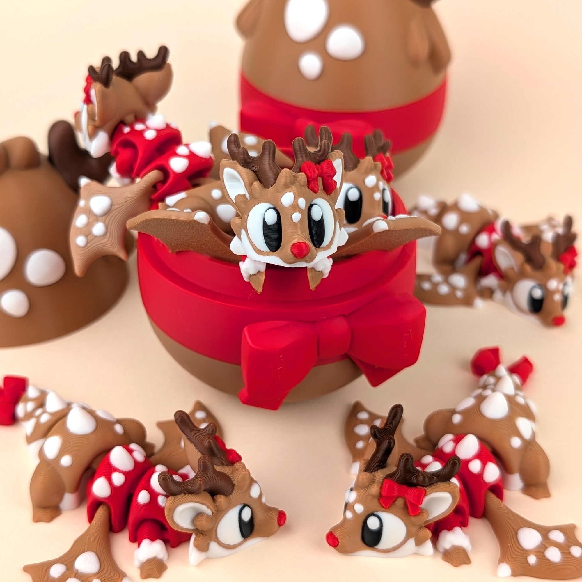 Reindeer Mini Dragon & Egg – Festive Trio Collectible – view 4 | Wigglix