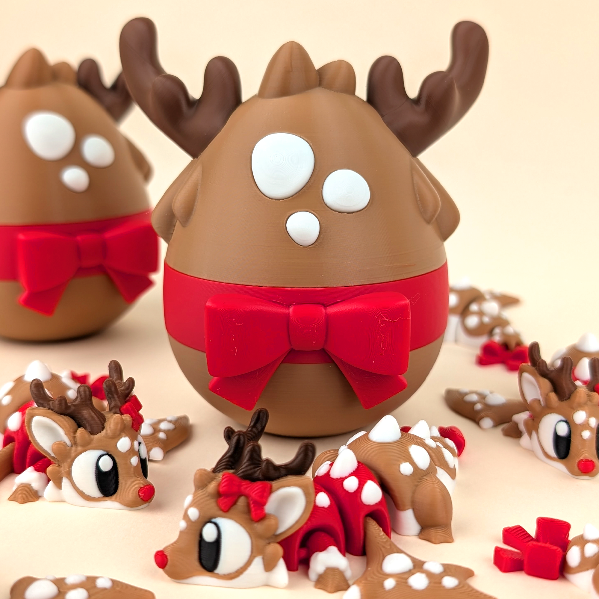 Reindeer Mini Dragon & Egg – Festive Trio Collectible – view 3 | Wigglix