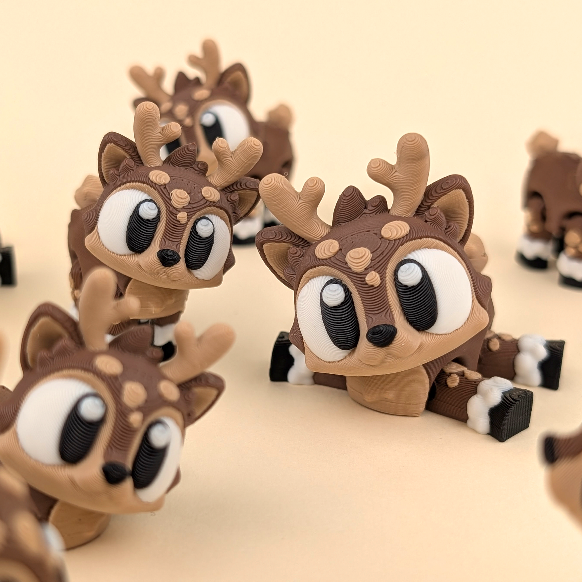 Cute Reindeer Trio – Adorable Articulated Collectible Set (Set Of 3)